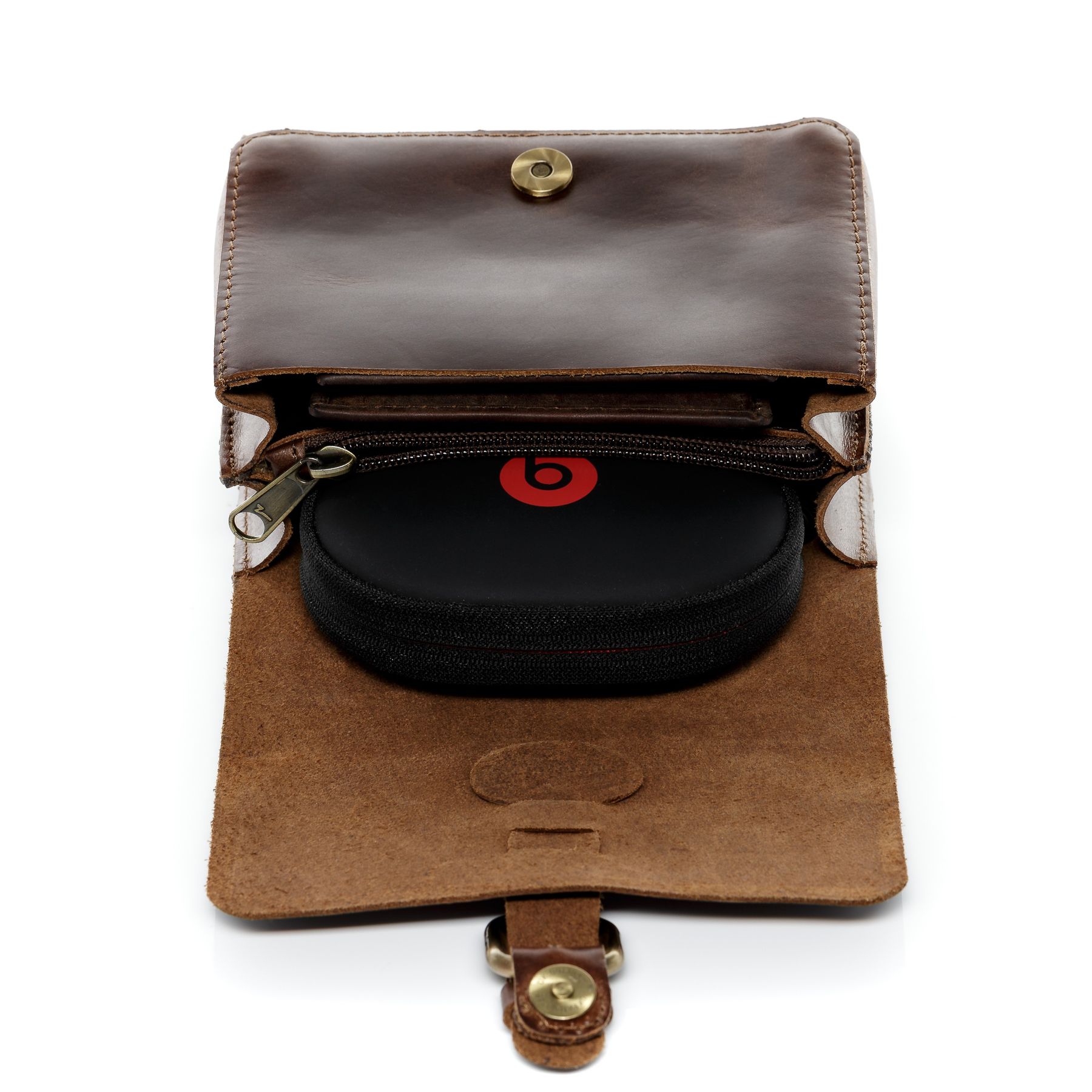 SID & VAIN Hüfttasche & Umhängetasche Leder klein HEATHROW braun-cognac 11111