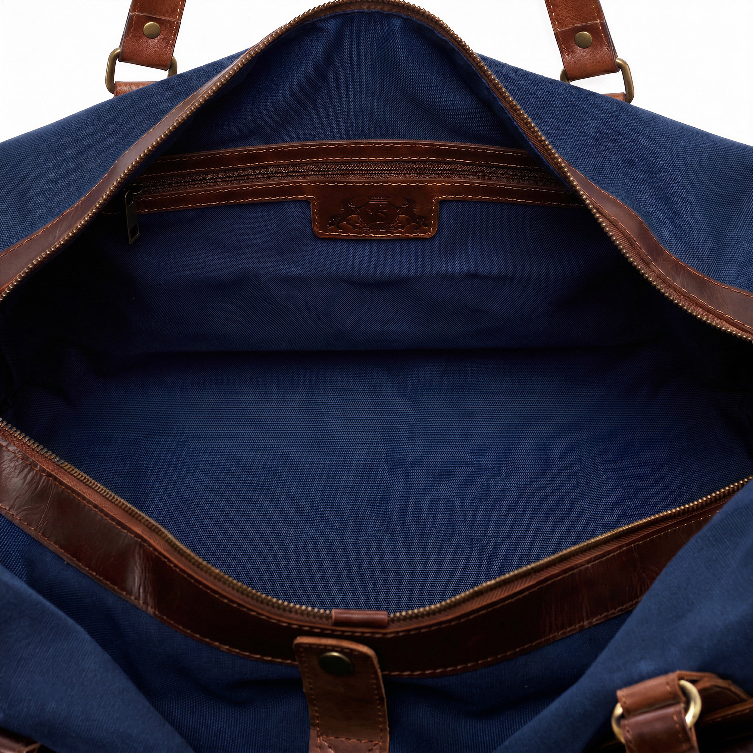 Reisetasche groß Leder blau CHASE Weekender