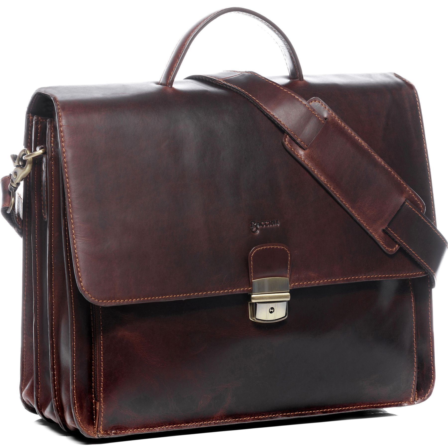 BACCINI Aktentasche Leder XL LUCA braun-cognac 19371