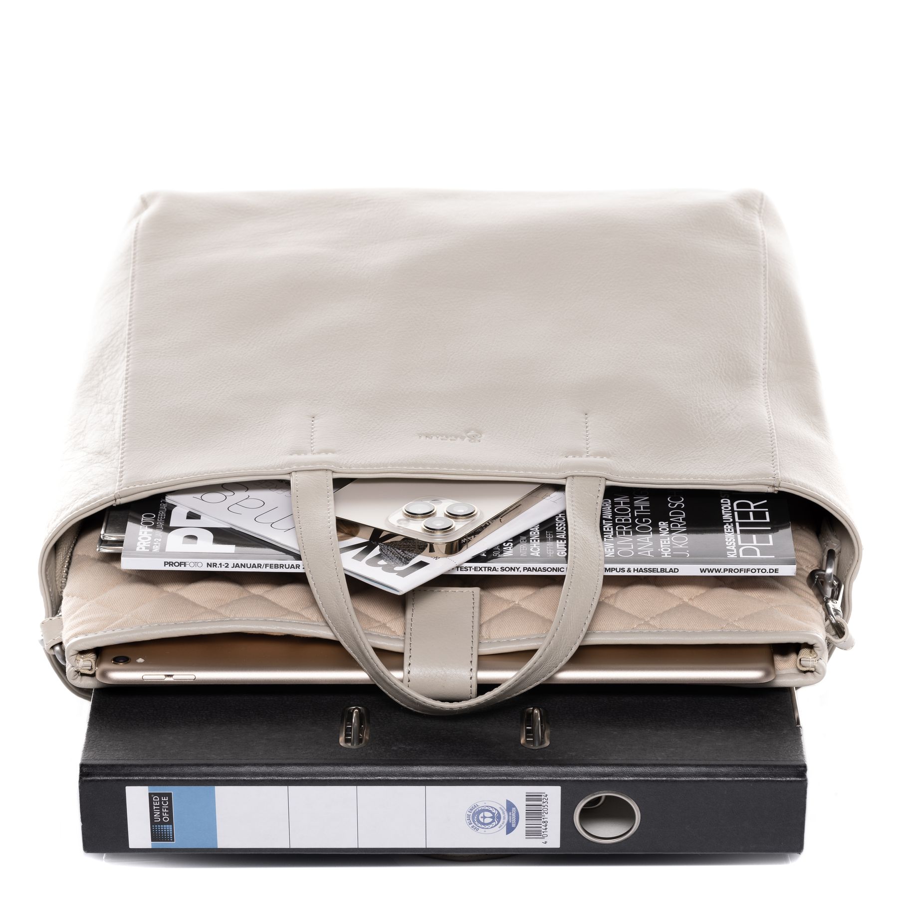 BACCINI Handtasche Leder RENA in beige taupe oder schwarz 36731