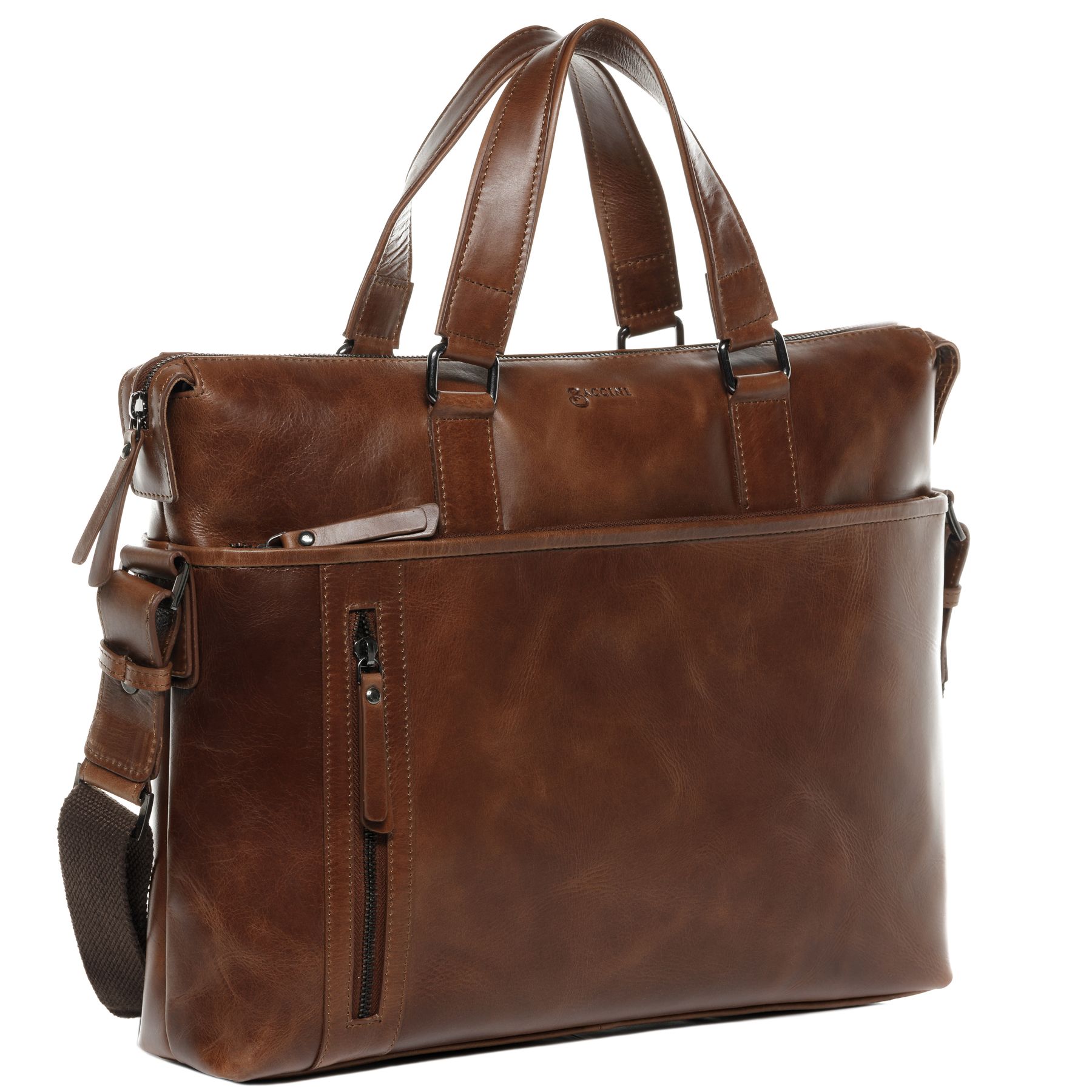 BACCINI Laptoptasche Leder LEANDRO light-brown 27621