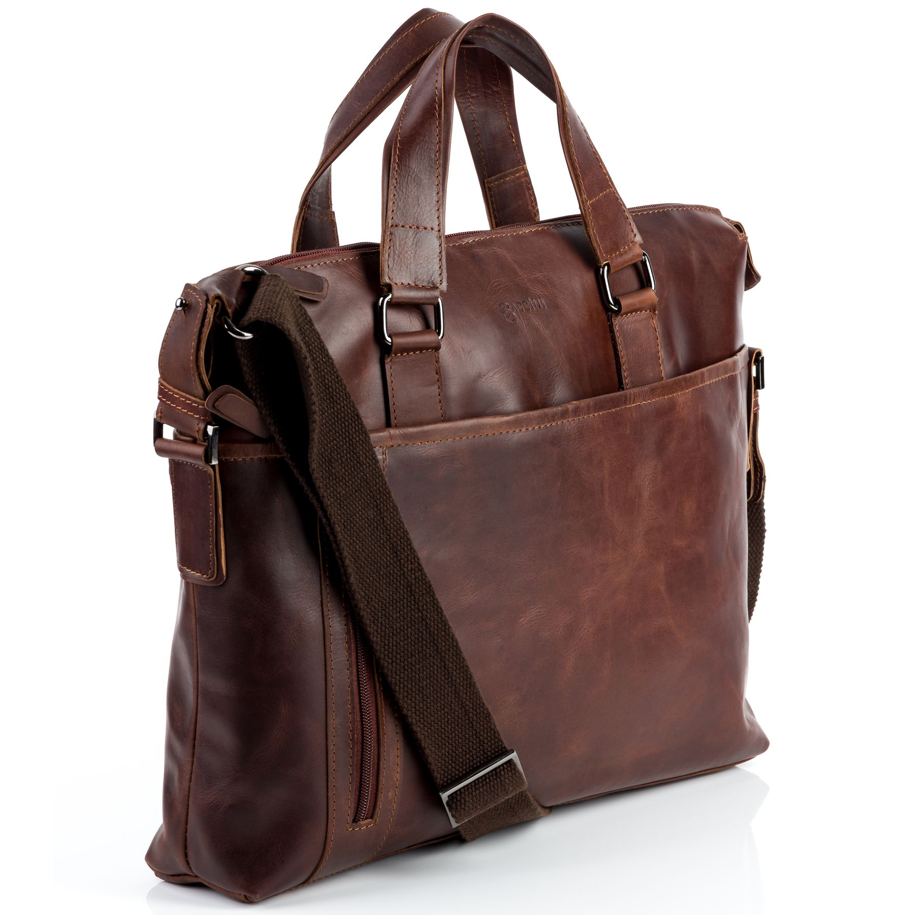 BACCINI Laptoptasche Leder LEANDRO brown-RS 21722