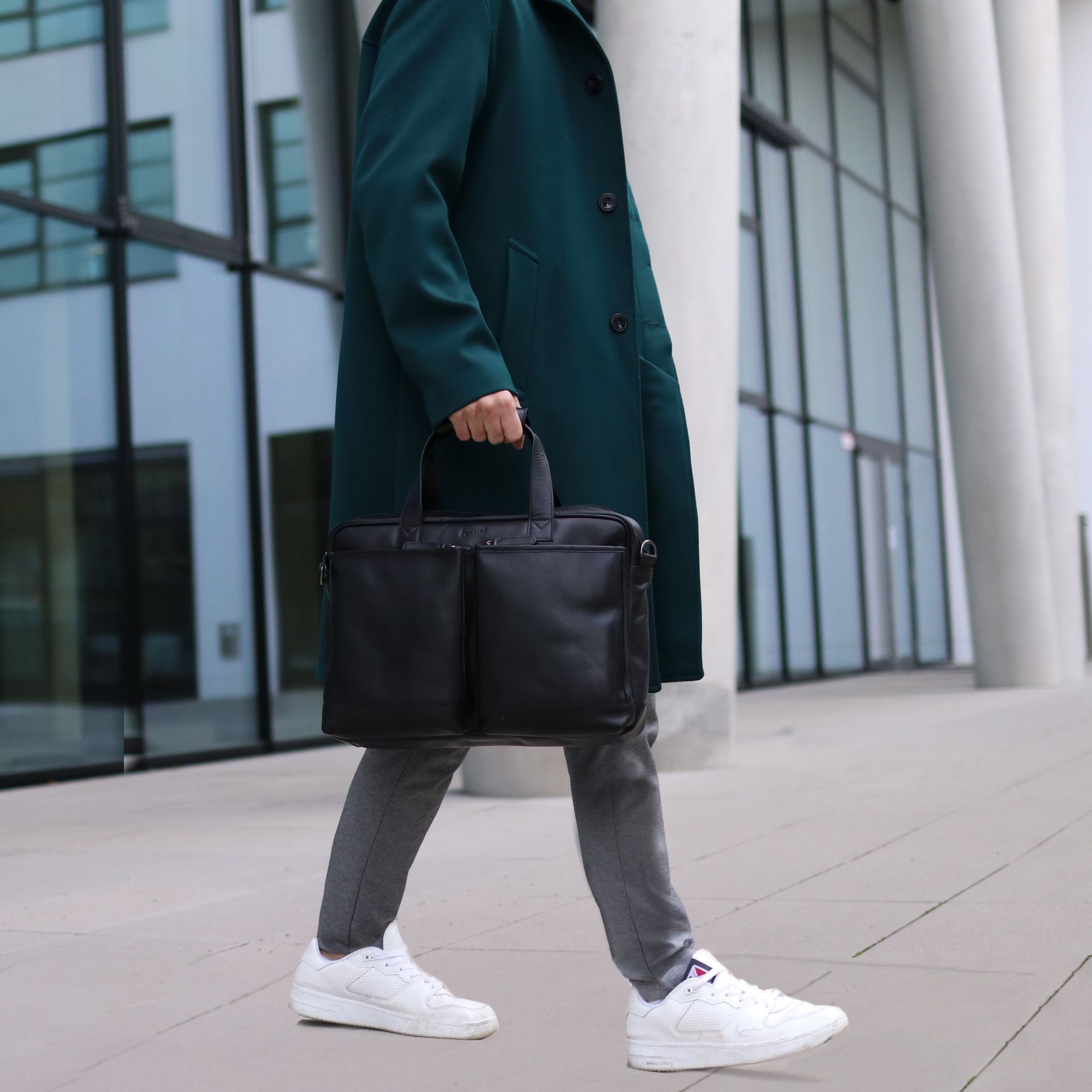 BACCINI Laptoptasche Leder MARCO schwarz 35161