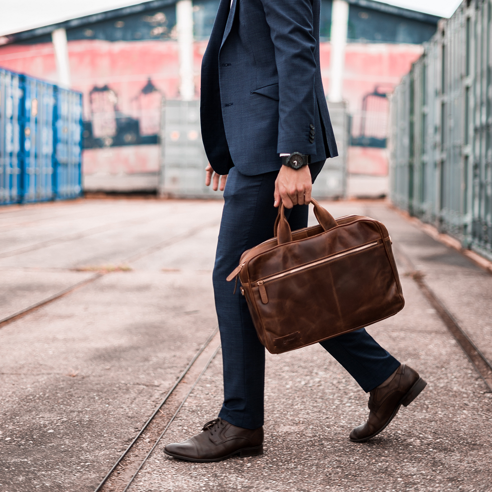 BACCINI Laptoptasche Leder BEN braun-cognac 21848