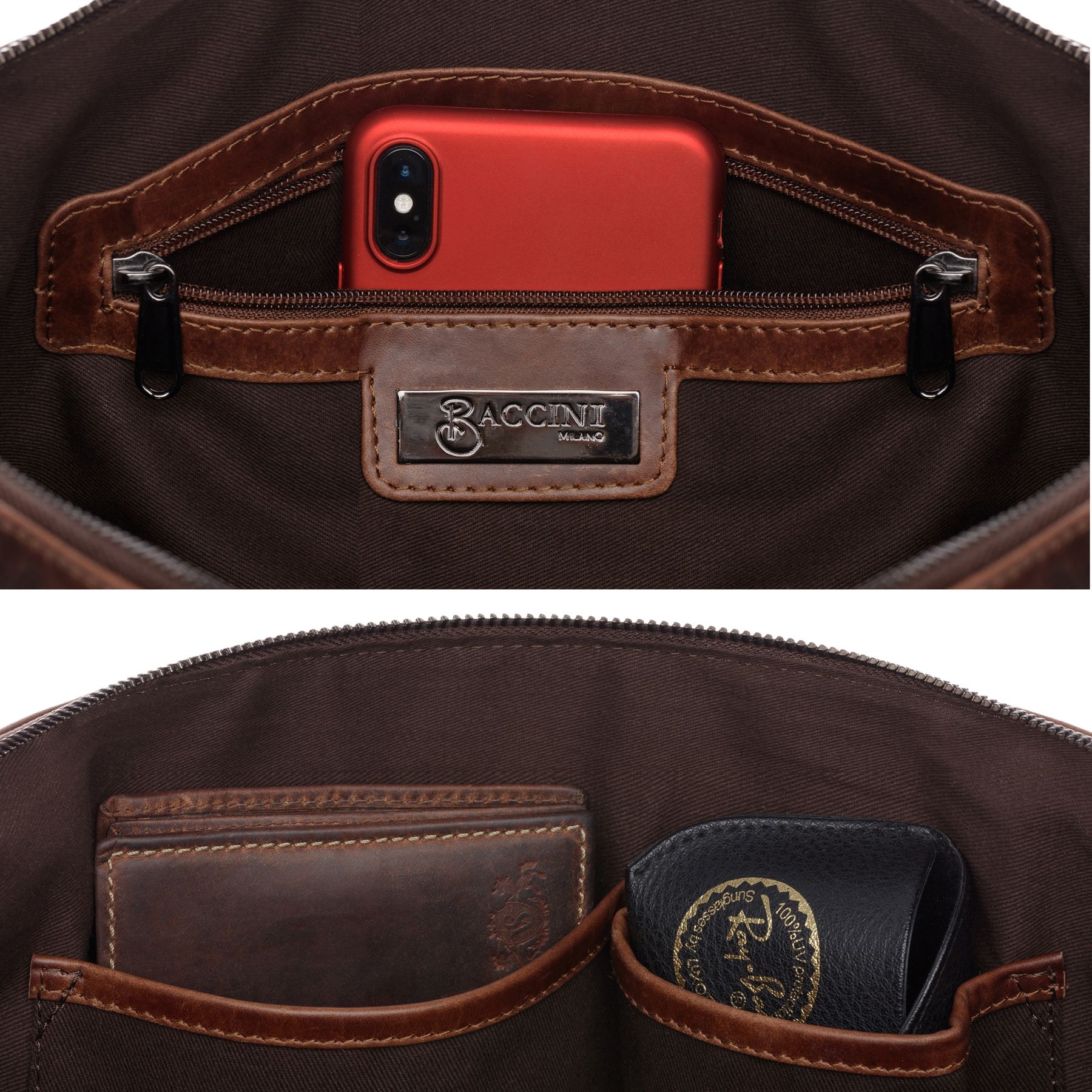 BACCINI Laptoptasche Leder LEANDRO braun-cognac 21103