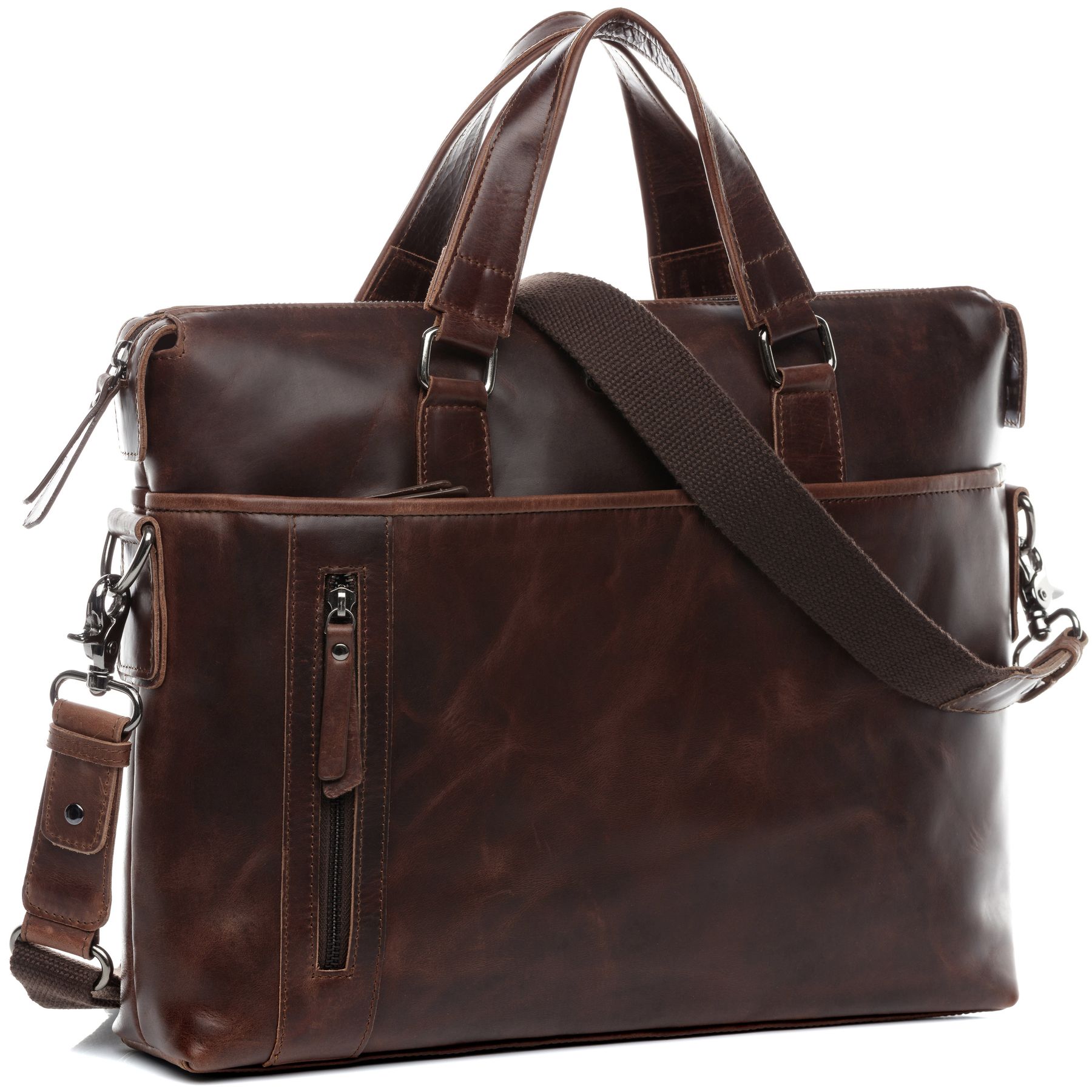 BACCINI Laptoptasche Leder LEANDRO braun-cognac 21099