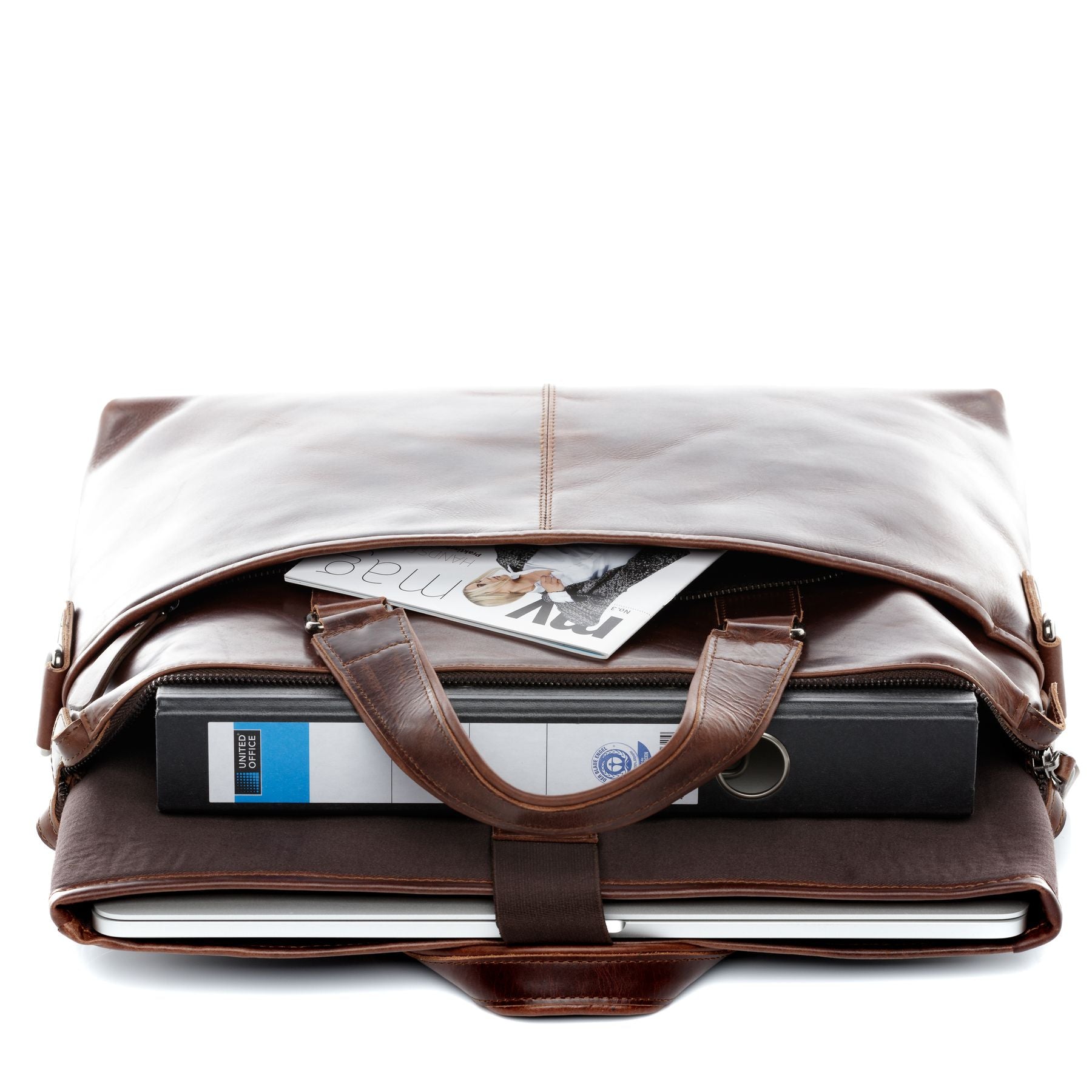 BACCINI Laptoptasche Leder LEANDRO braun-cognac 21100