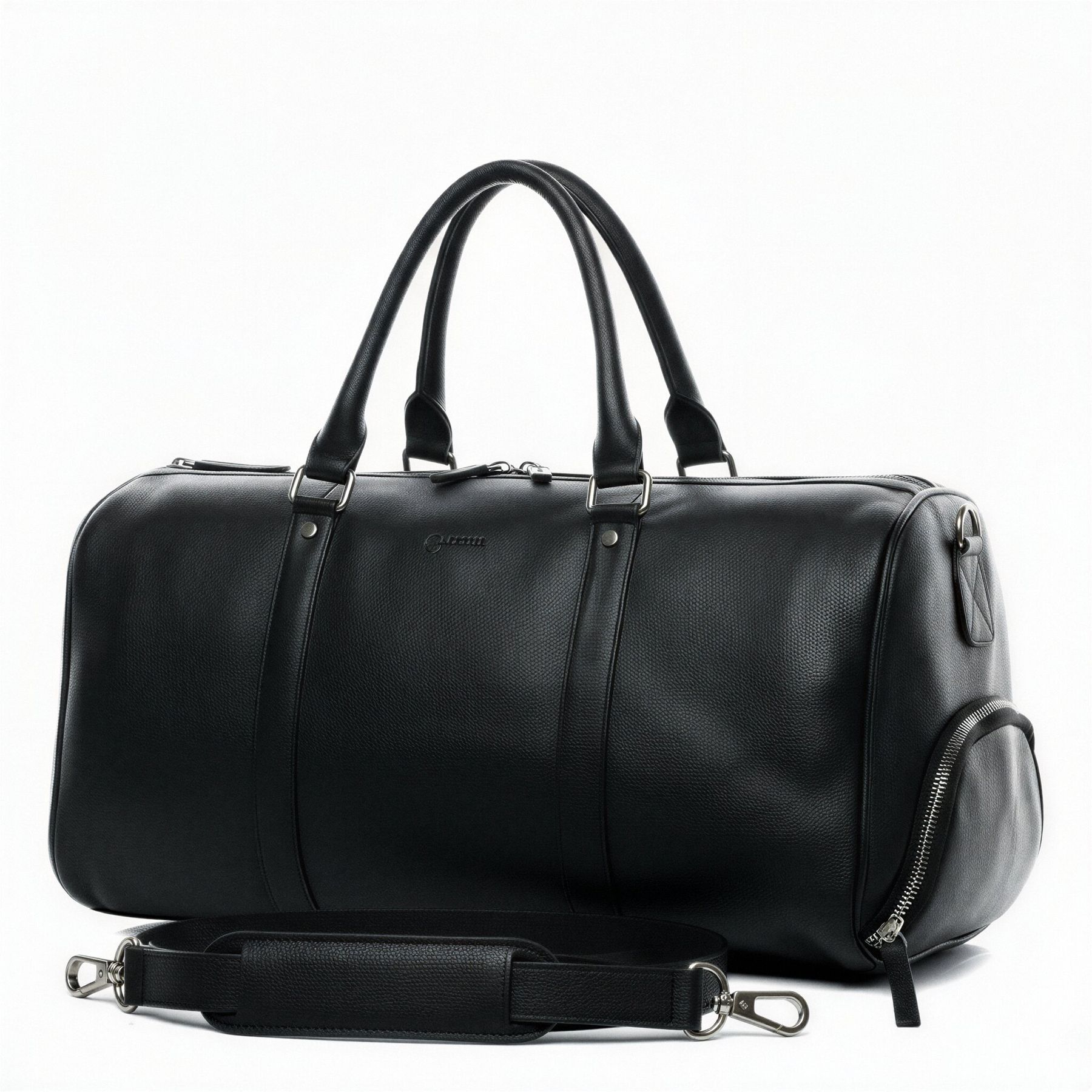 BACCINI sports bag leather FLORIAN black weekender large