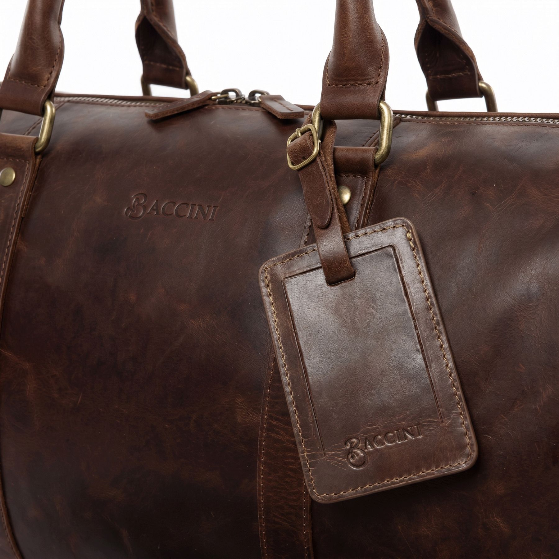 Reisetasche Leder braun Detail 2