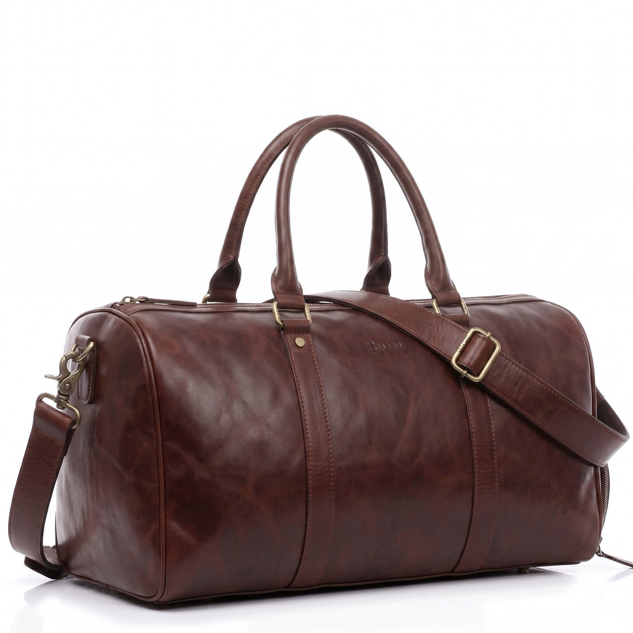Reisetasche Leder braun Gallerie seitlich