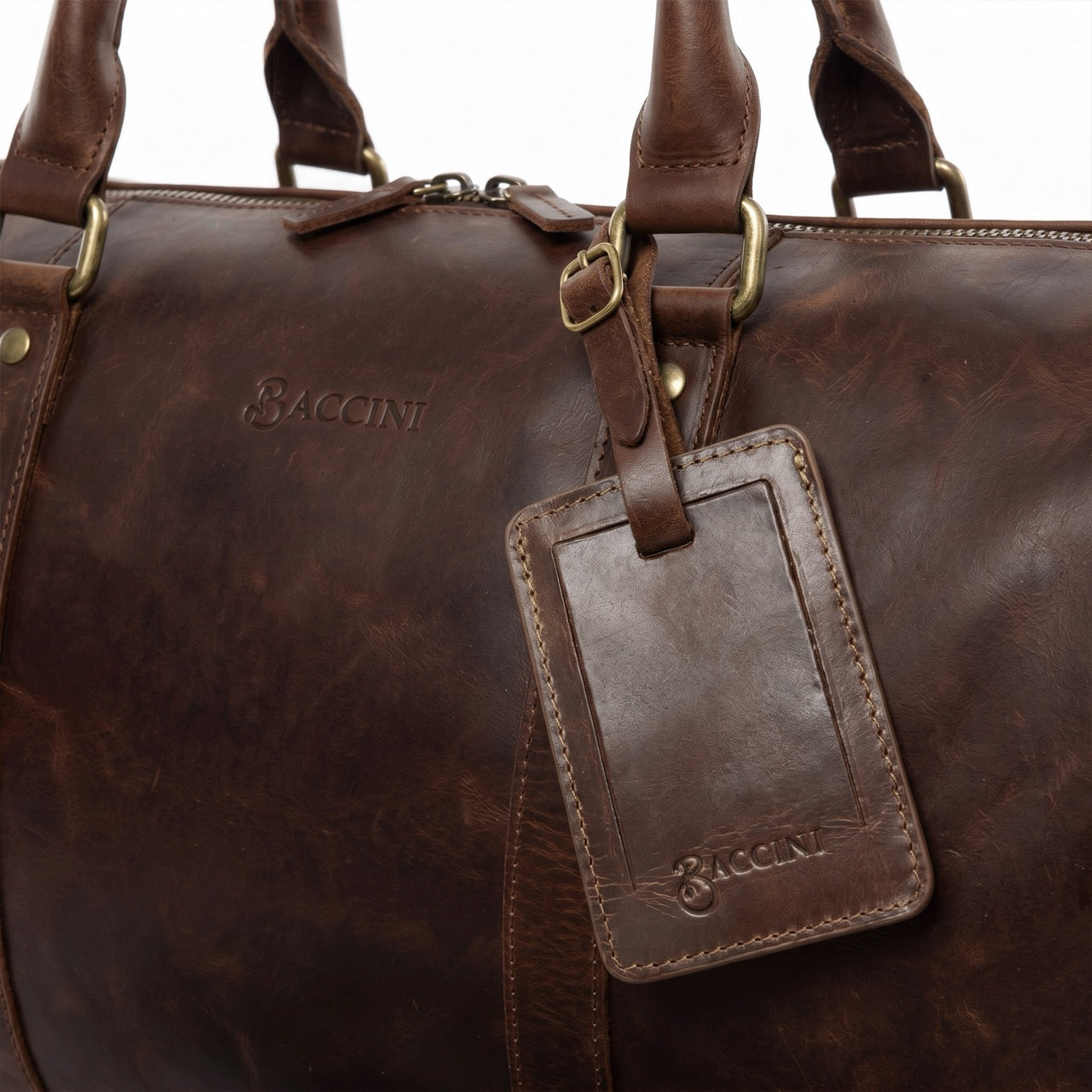 Reisetasche Leder braun Detail 3