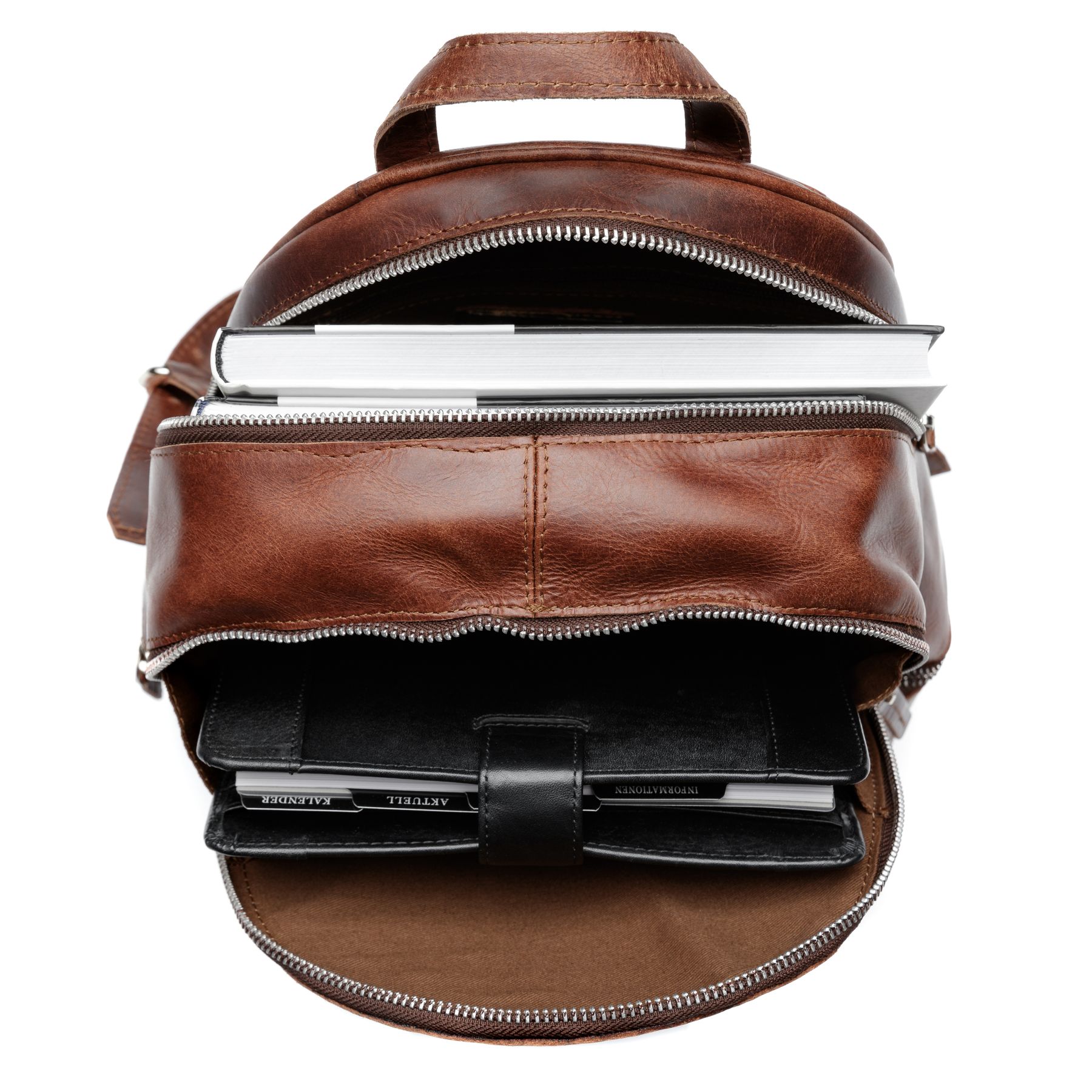 BACCINI Rucksack Leder DINA braun-cognac 23472