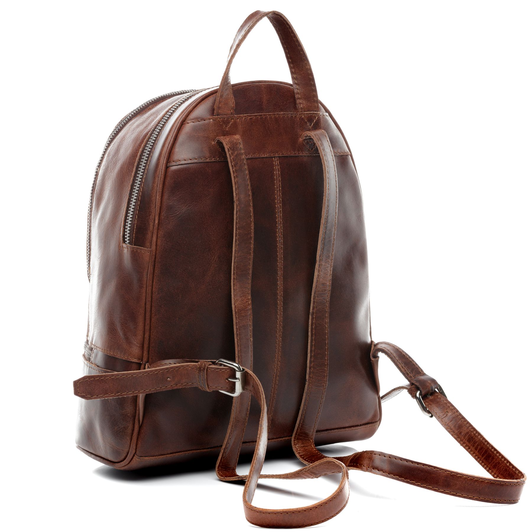 BACCINI city backpack leather DINA brown bicycle backpack