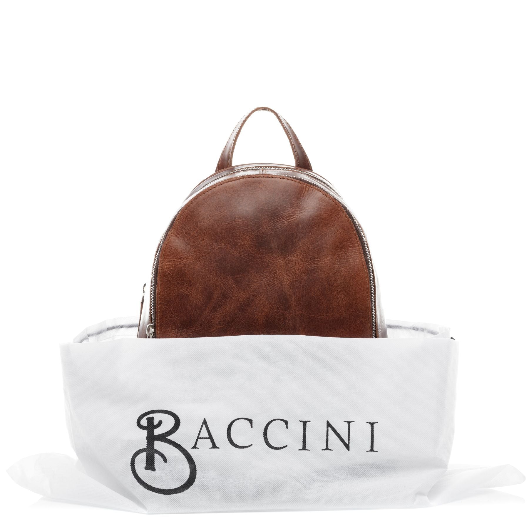 BACCINI city backpack leather DINA brown bicycle backpack