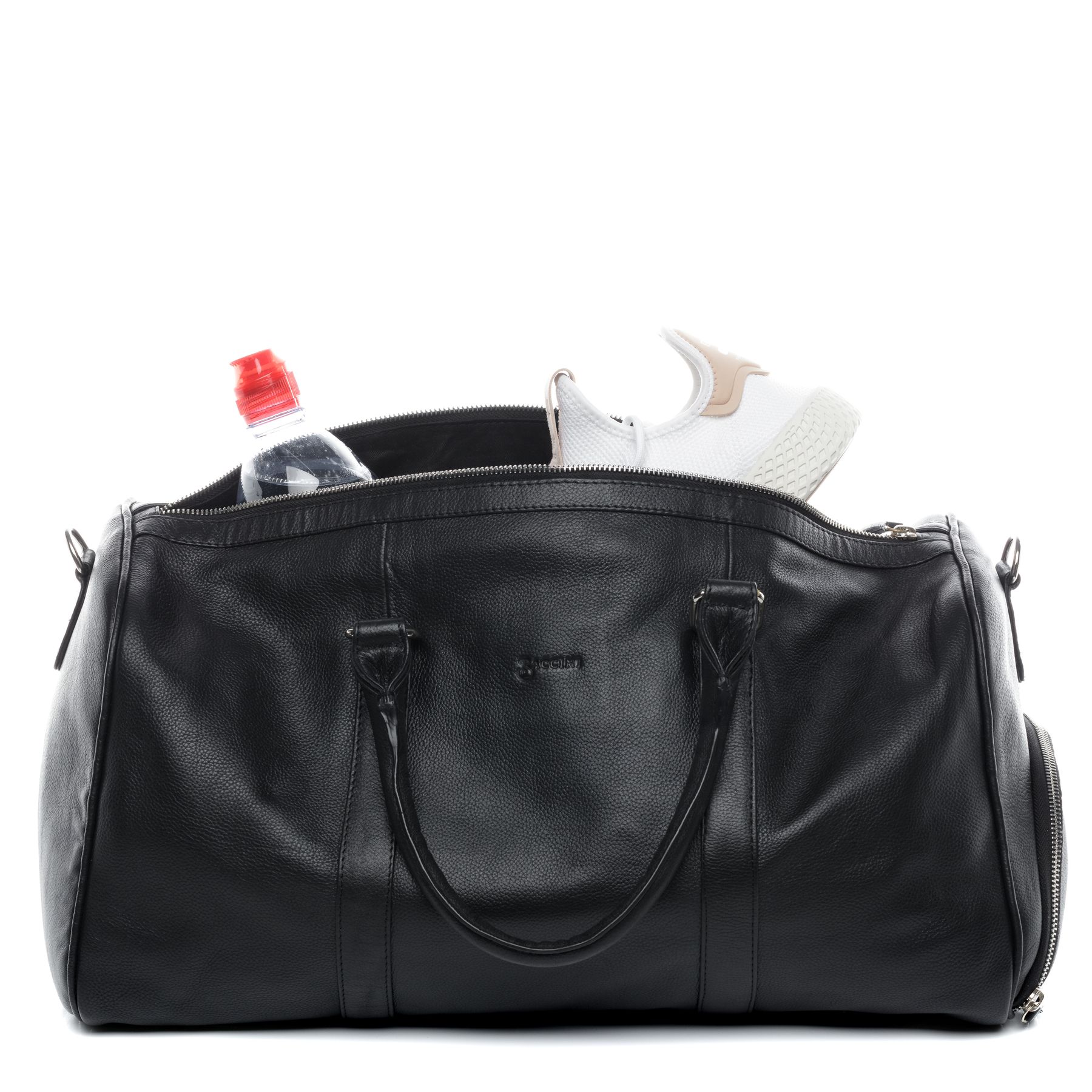 BACCINI sports bag leather FLORIAN black Weekender