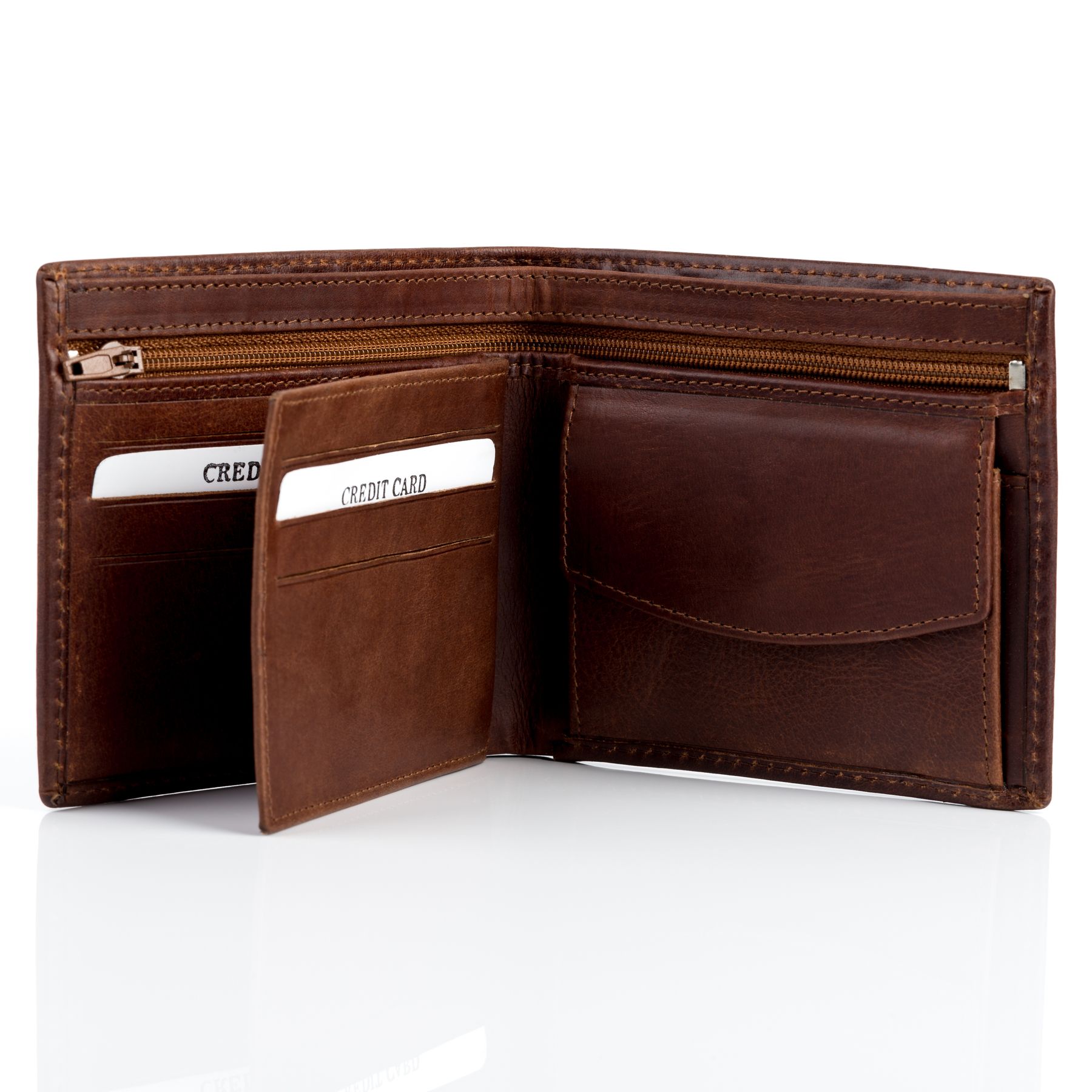 BACCINI Geldbeutel Leder EastWest - LEANDRO brown-vintage-match 14018