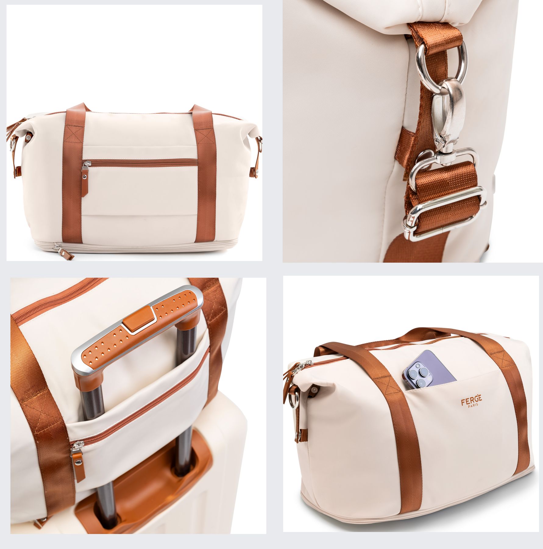 FERGÉ Gepäckset 3-teilig Hartschale Reisetasche Kulturtasche 47216