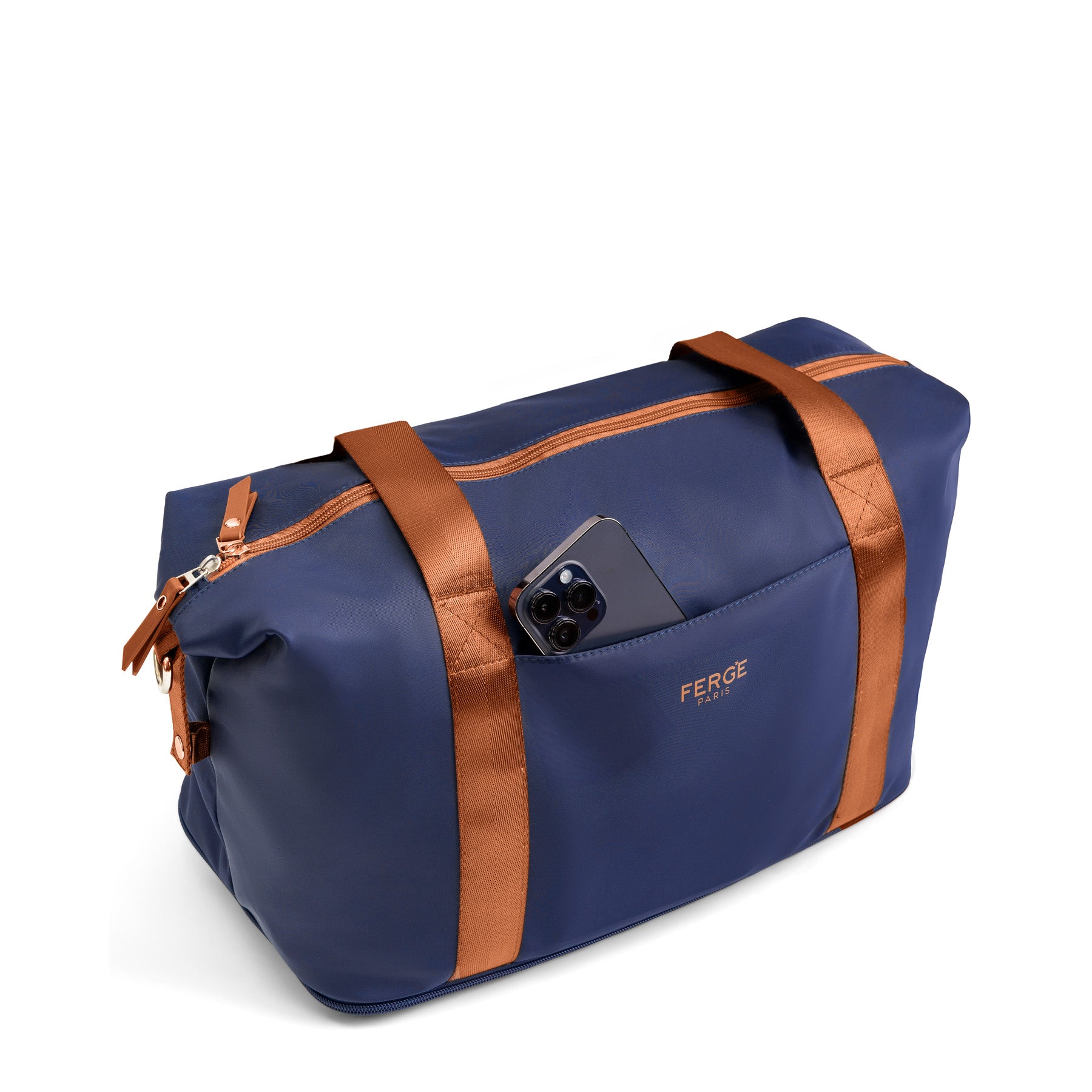 FERGÉ Milano Kombi Reisetasche  Kulturtasche blau beige schwarz 50407