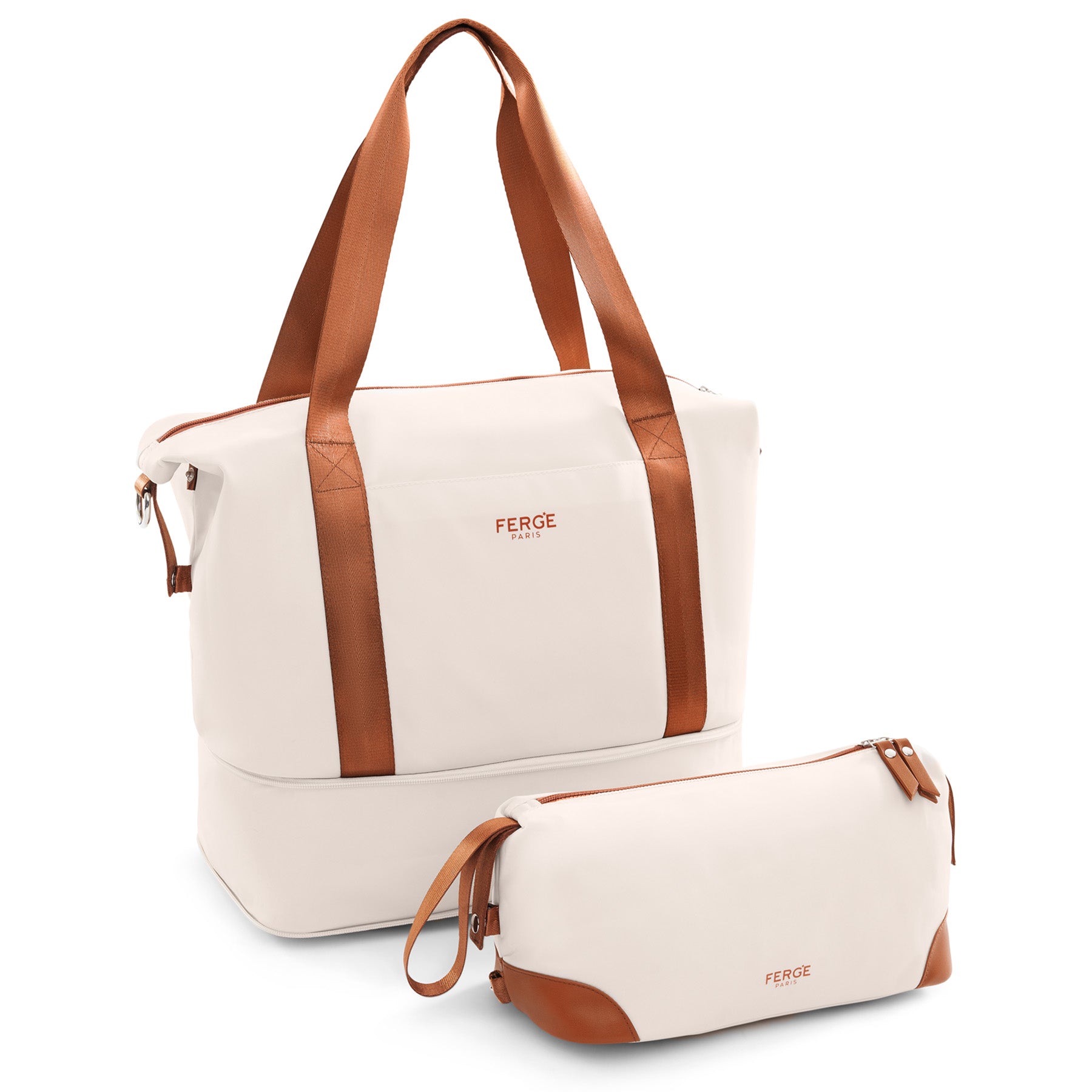 FERGÉ Milano Kombi Reisetasche Kulturtasche beige 3
