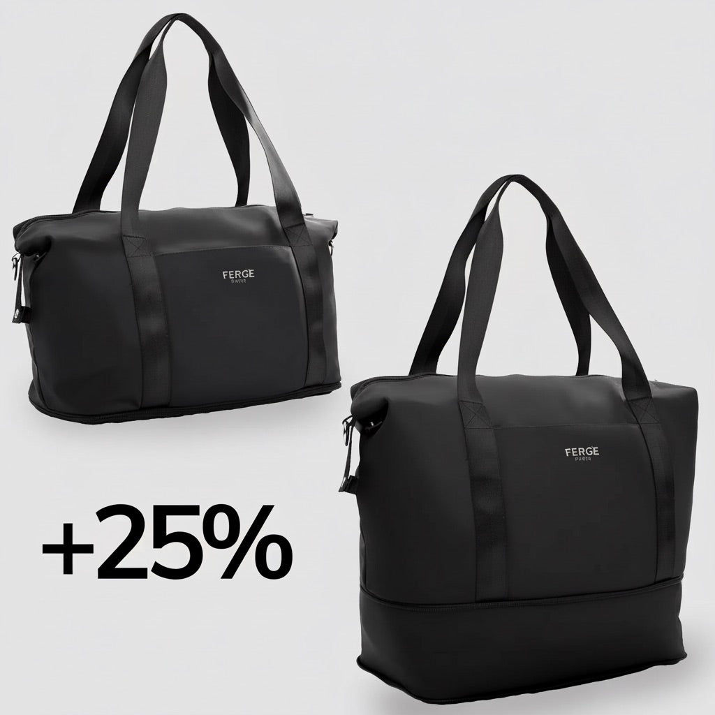 FERGÉ Milano Kombi Reisetasche Kulturtasche schwarz 6