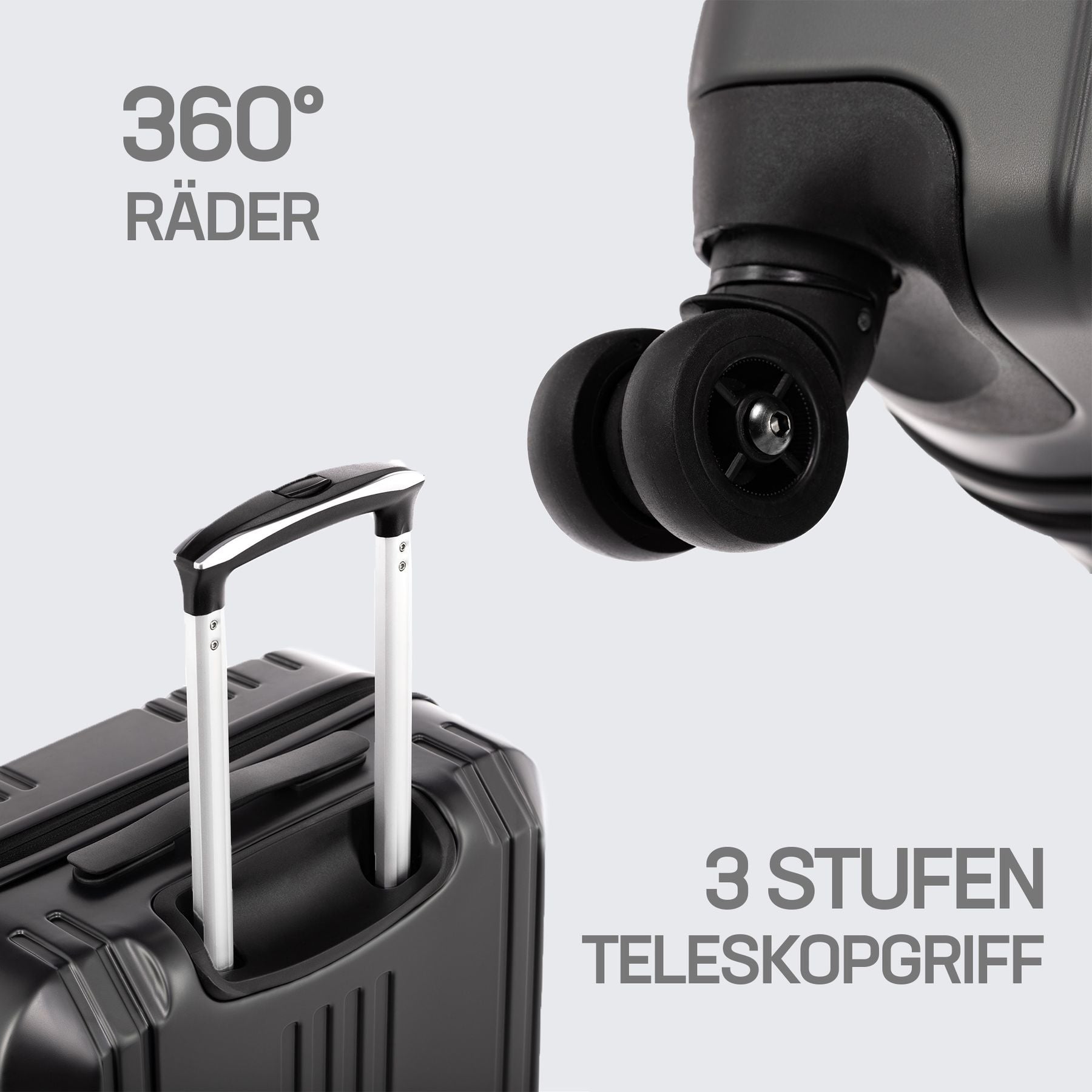 FERGÉ Kofferset 3-teilig ABS CANNES 3er Trolley Set Hartschale 44924