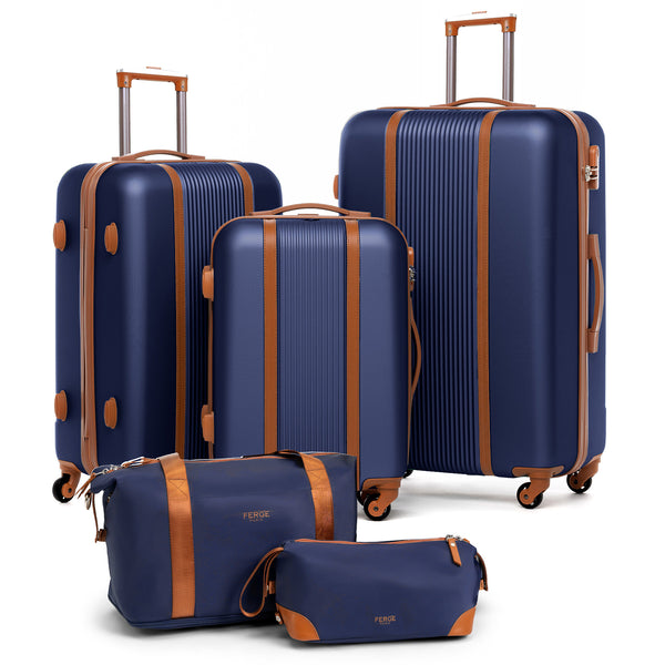 dark blue / 5-piece luggage set