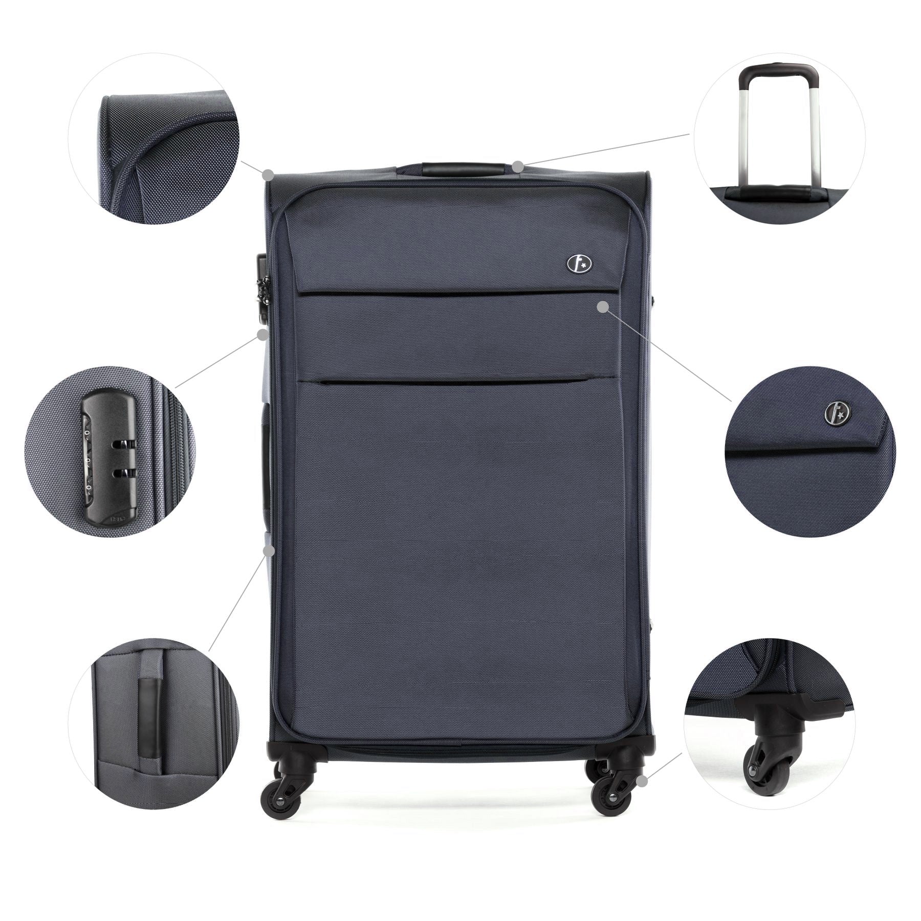 softshell-3set-weichschale-kofferset FERGÉ nylon Calais parent 37659