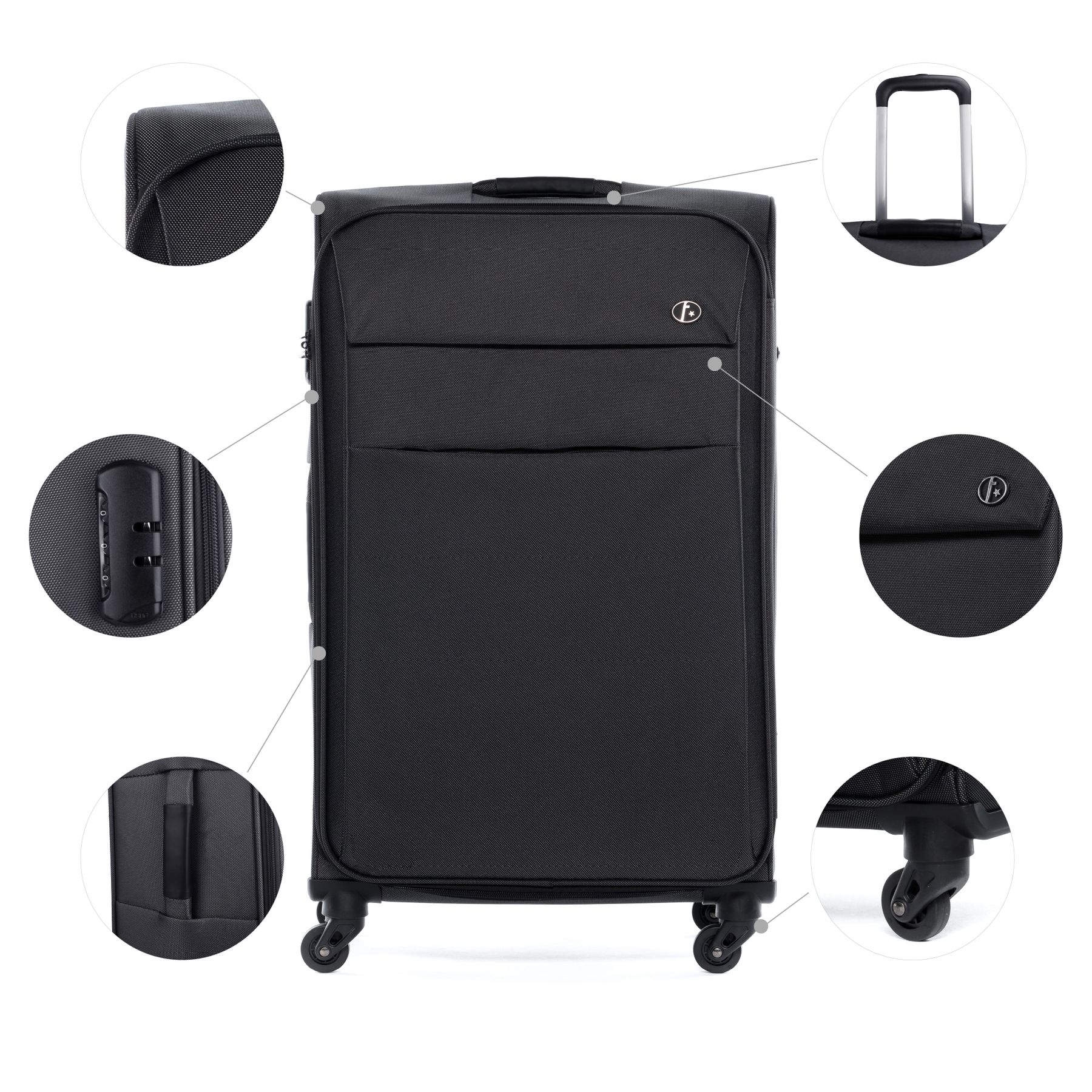 softshell-3set-weichschale-kofferset FERGÉ nylon Calais parent 22800