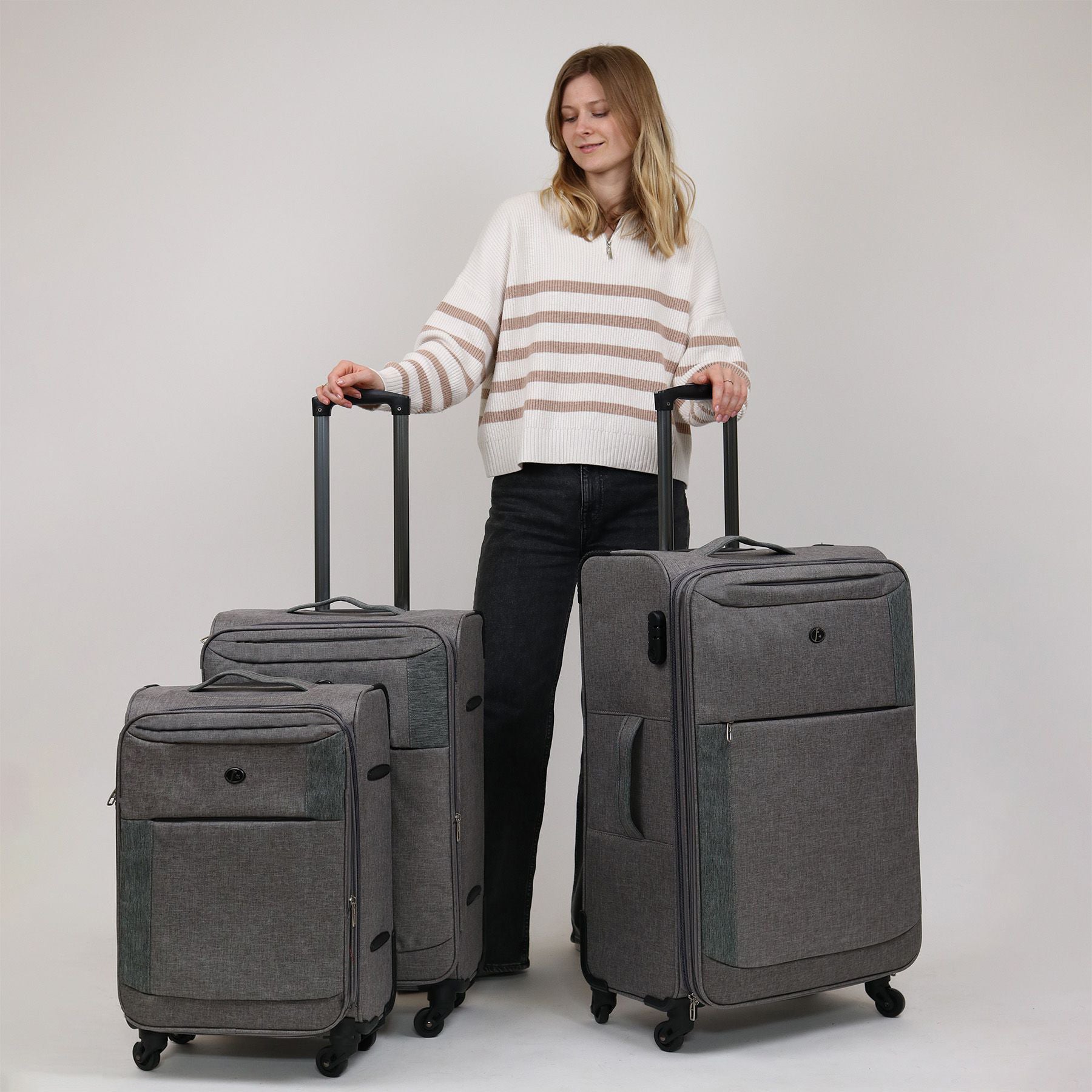 FERGÉ Kofferset 3-teilig Saint-Tropez 3er Gepäck-Set grau 42607