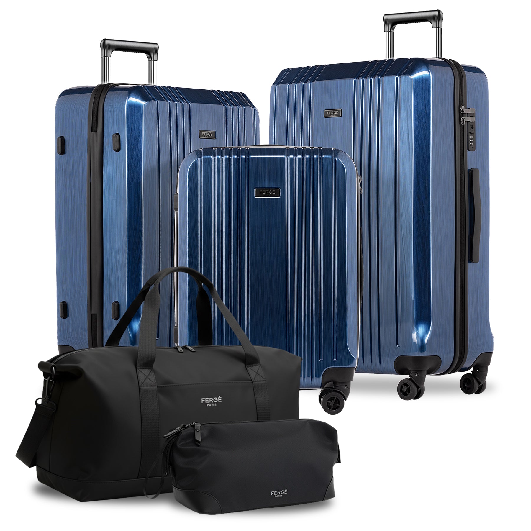 Cannes 5set Hartschalenkoffer Front Dunkelblau