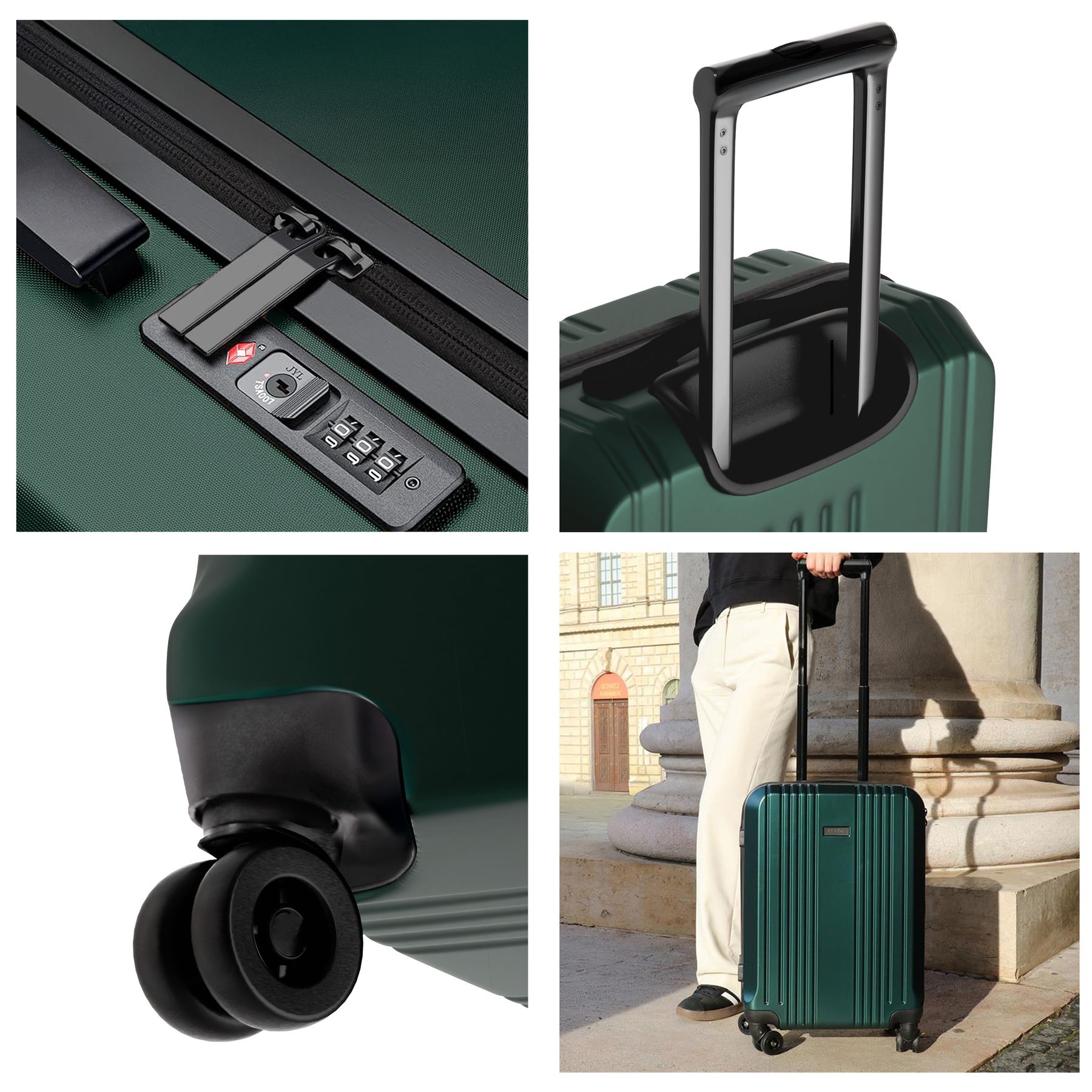 Cannes 5set Hartschalenkoffer Details Smaragd