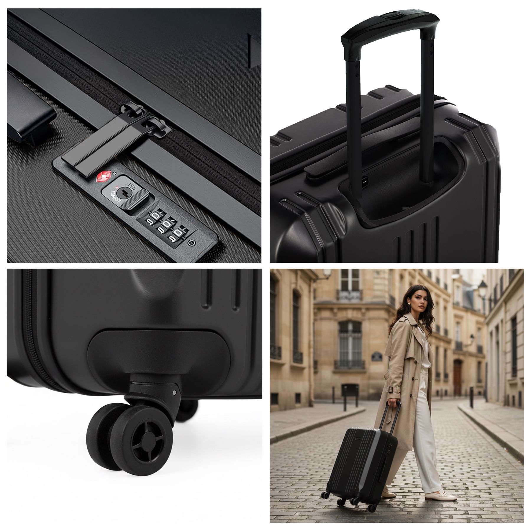 Cannes 5set Hartschalenkoffer Details Schwarz