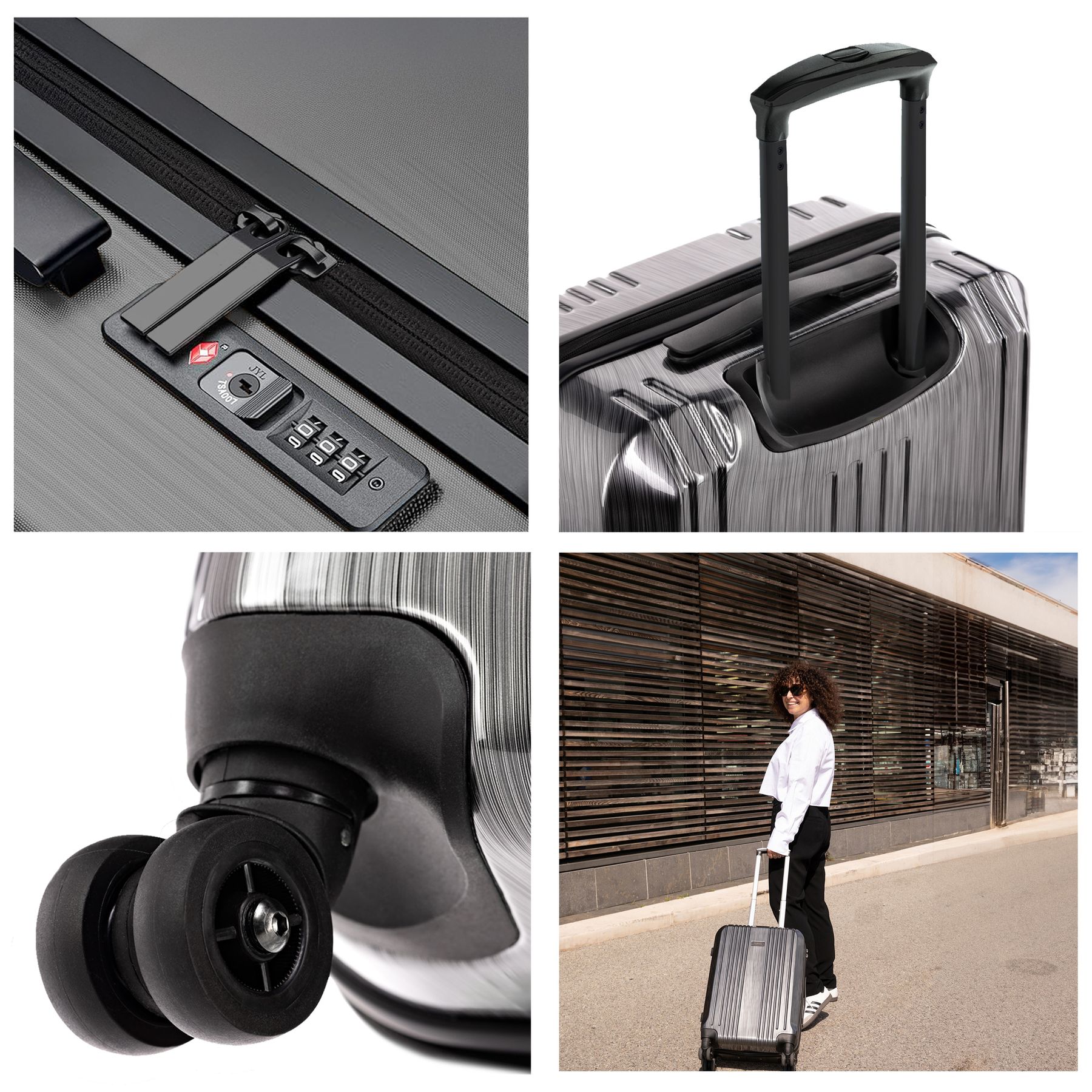 Cannes 5set Hartschalenkoffer Details Graphite