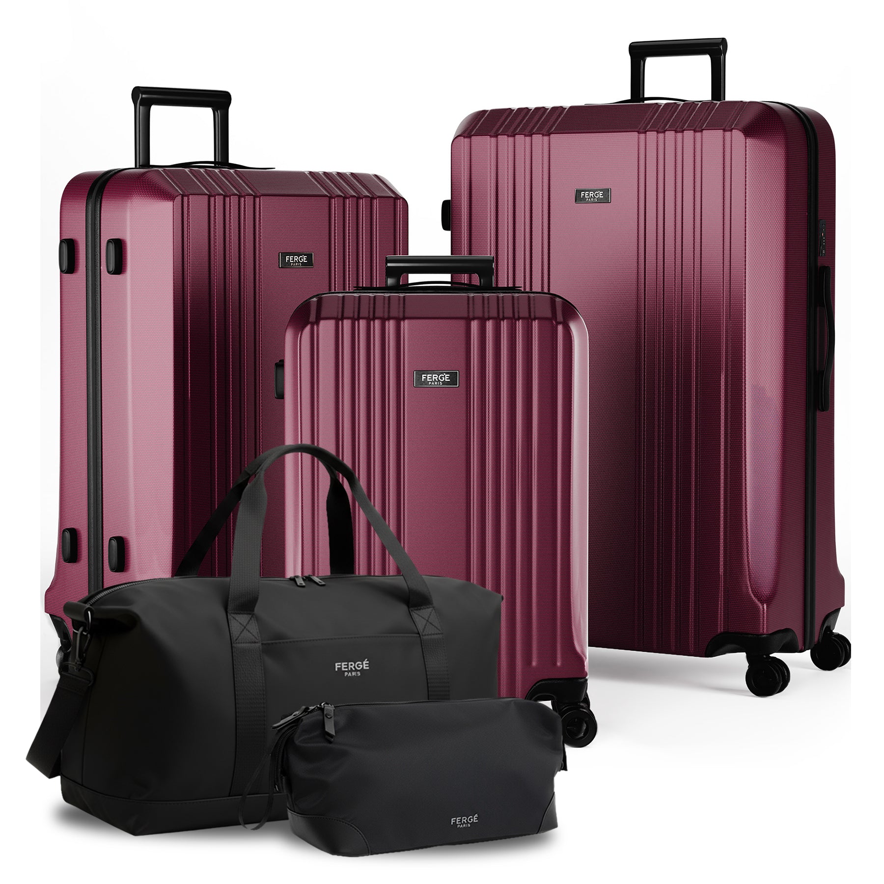 Cannes 5set Hartschalenkoffer Front Burgundy