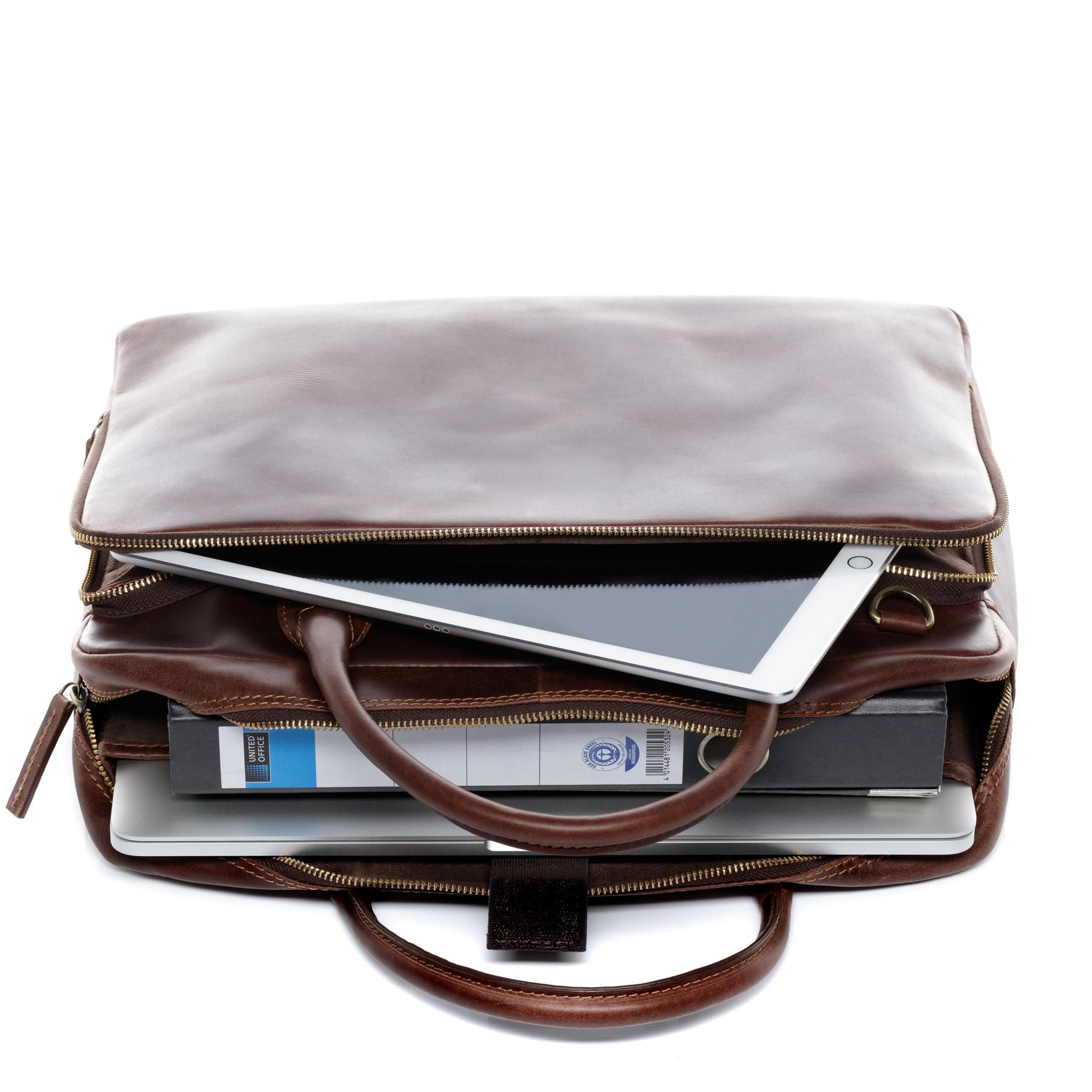 FERGÉ Laptoptasche Natur-Leder PAUL braun 48231