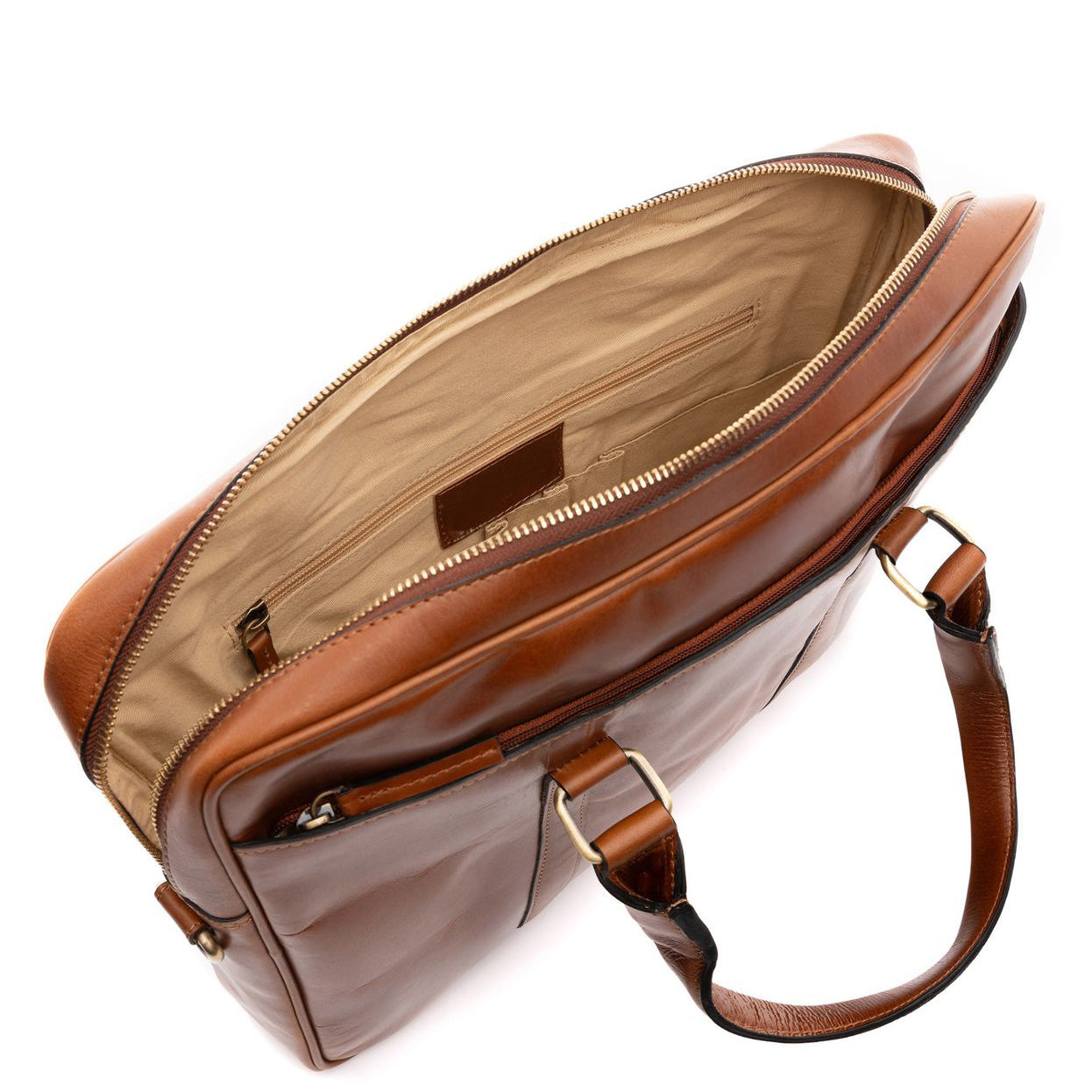 FERGÉ Laptoptasche Leder PAUL hellbraun Businesstasche 48652