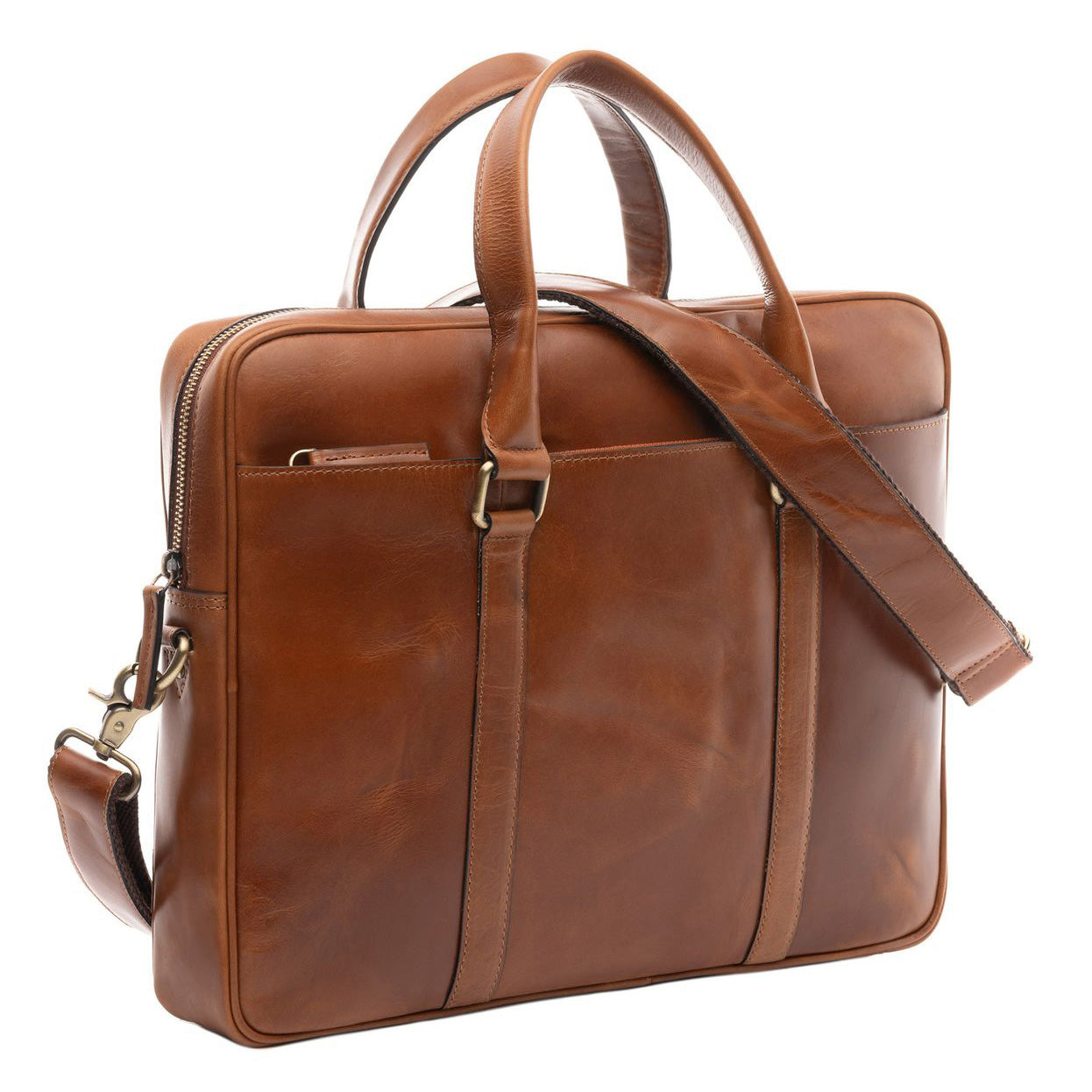 FERGÉ Laptoptasche Leder PAUL hellbraun Businesstasche 48650