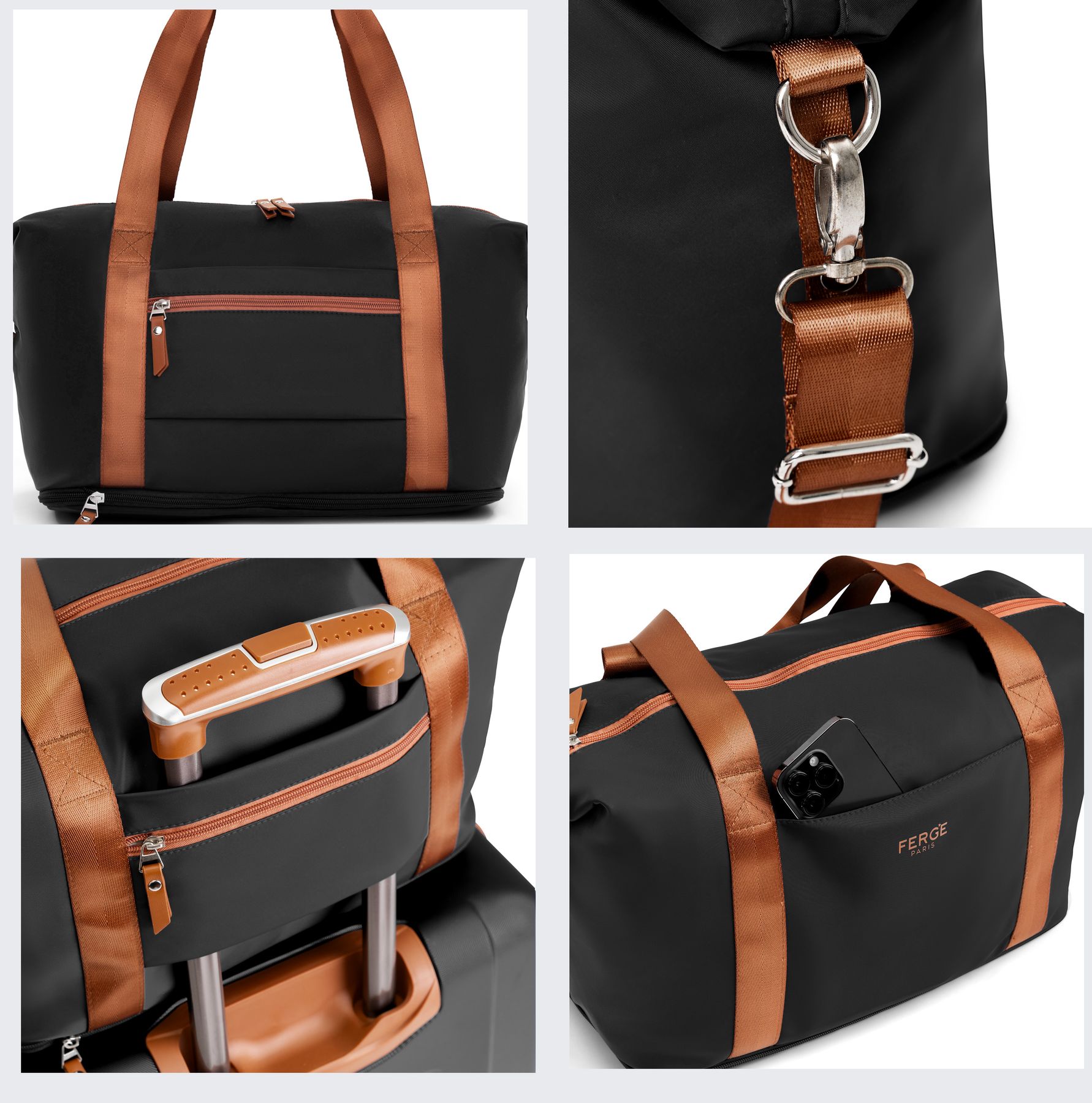 FERGÉ Reisetasche MILANO Handgepäck in blau schwarz 47572