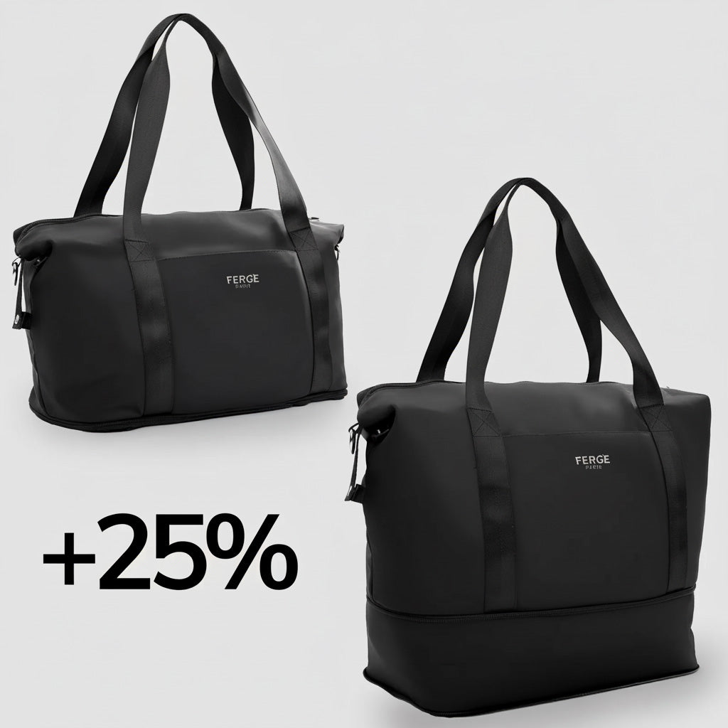 FERGÉ Reisetasche MILANO Handgepäck in schwarz schwarz erweiterbar 6300