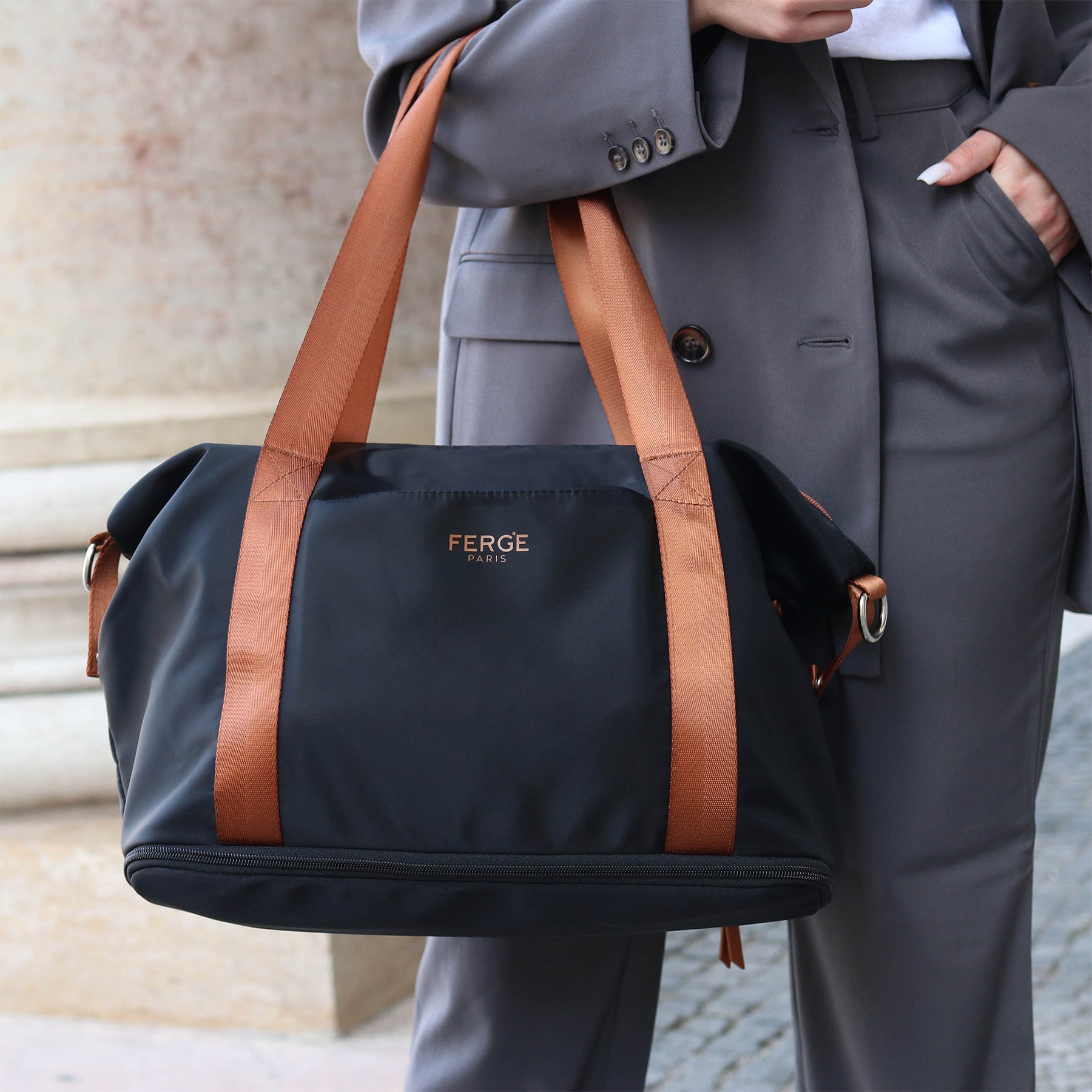 FERGÉ Reisetasche MILANO Handgepäck in blau schwarz 49998