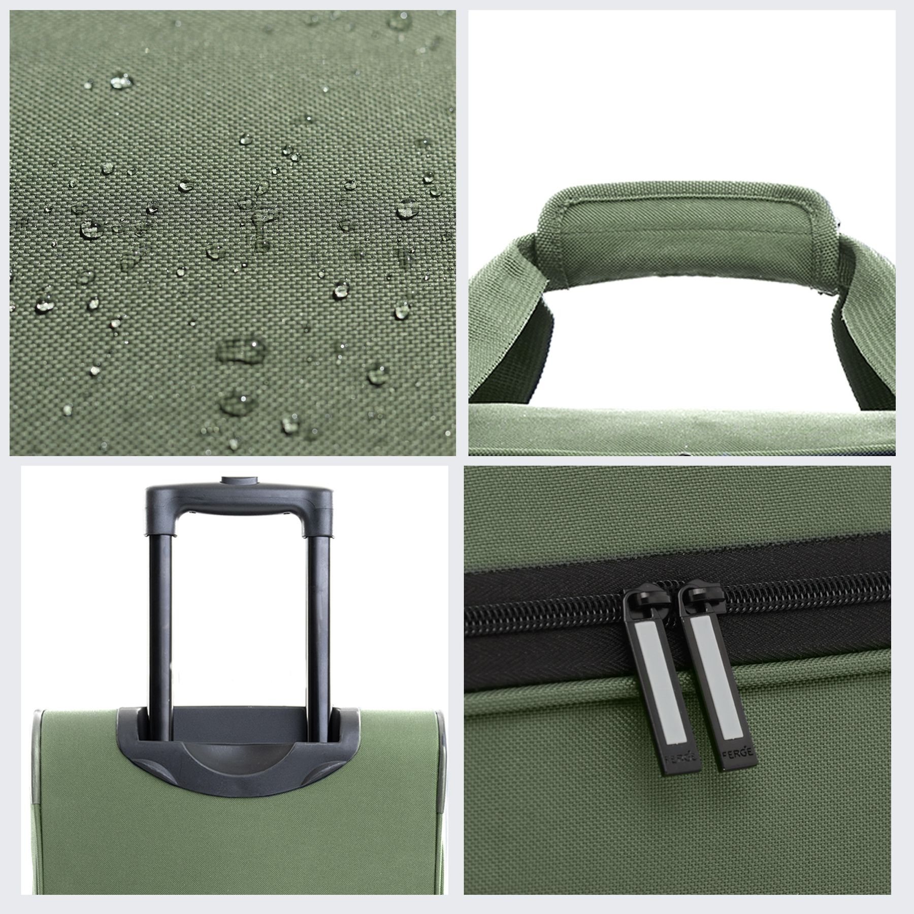 FERGÉ Reisetasche mit Schuhfach und Trolley 46984