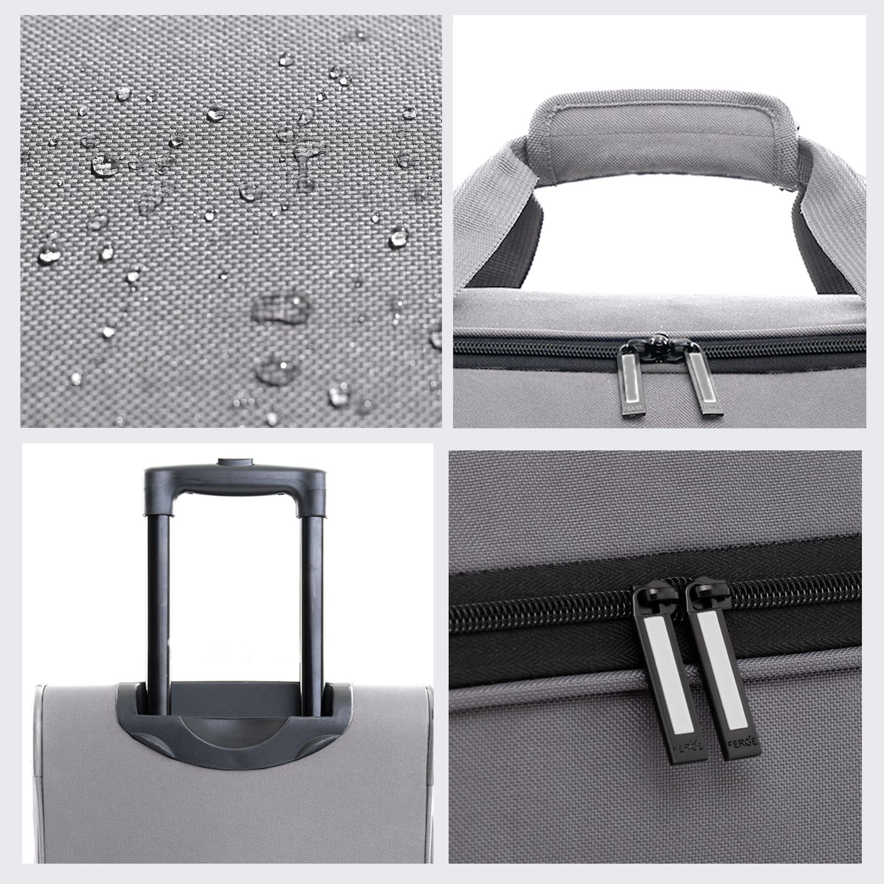 FERGÉ Reisetasche mit Schuhfach und Trolley 46977