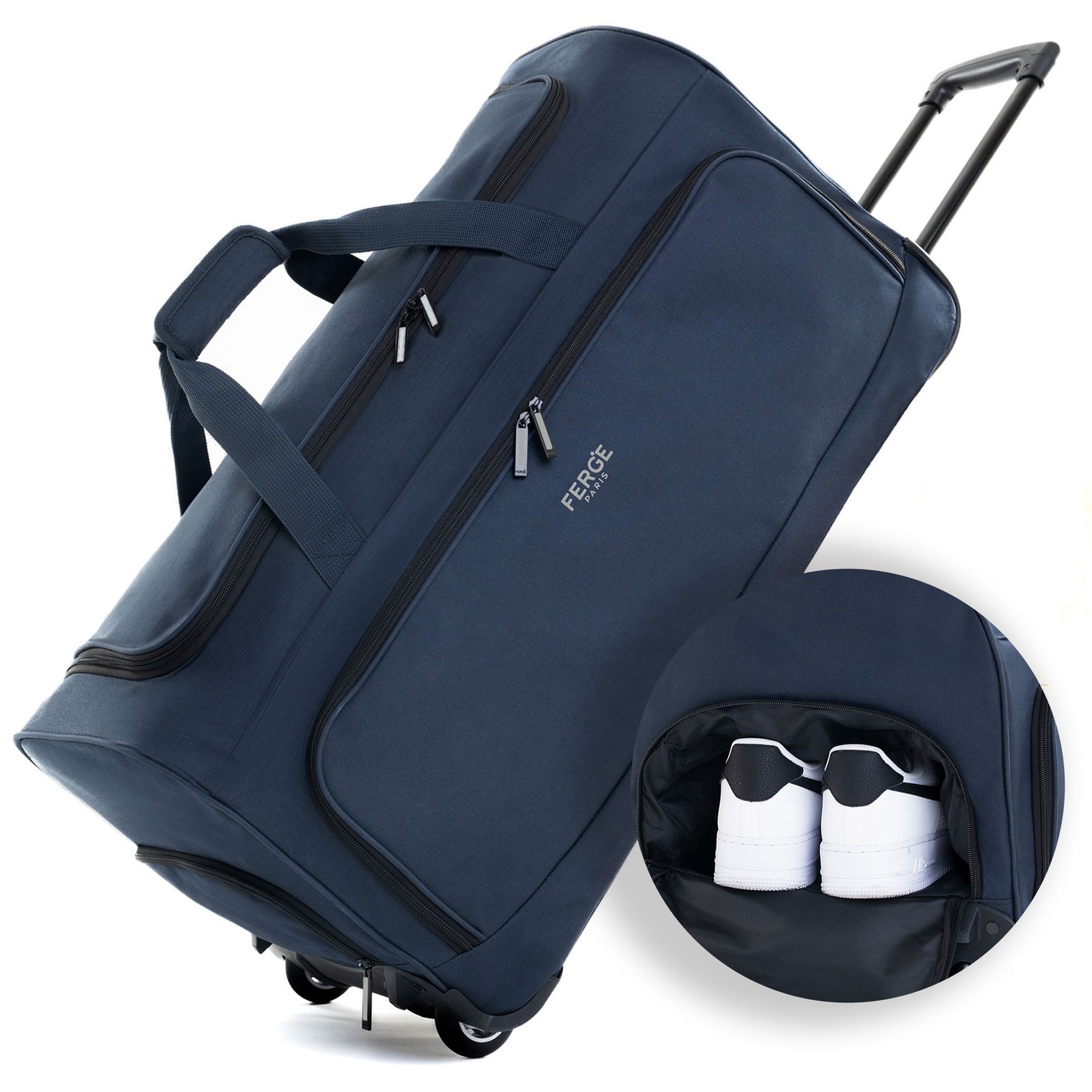 FERGÉ Reisetasche mit Schuhfach und Trolley 46965