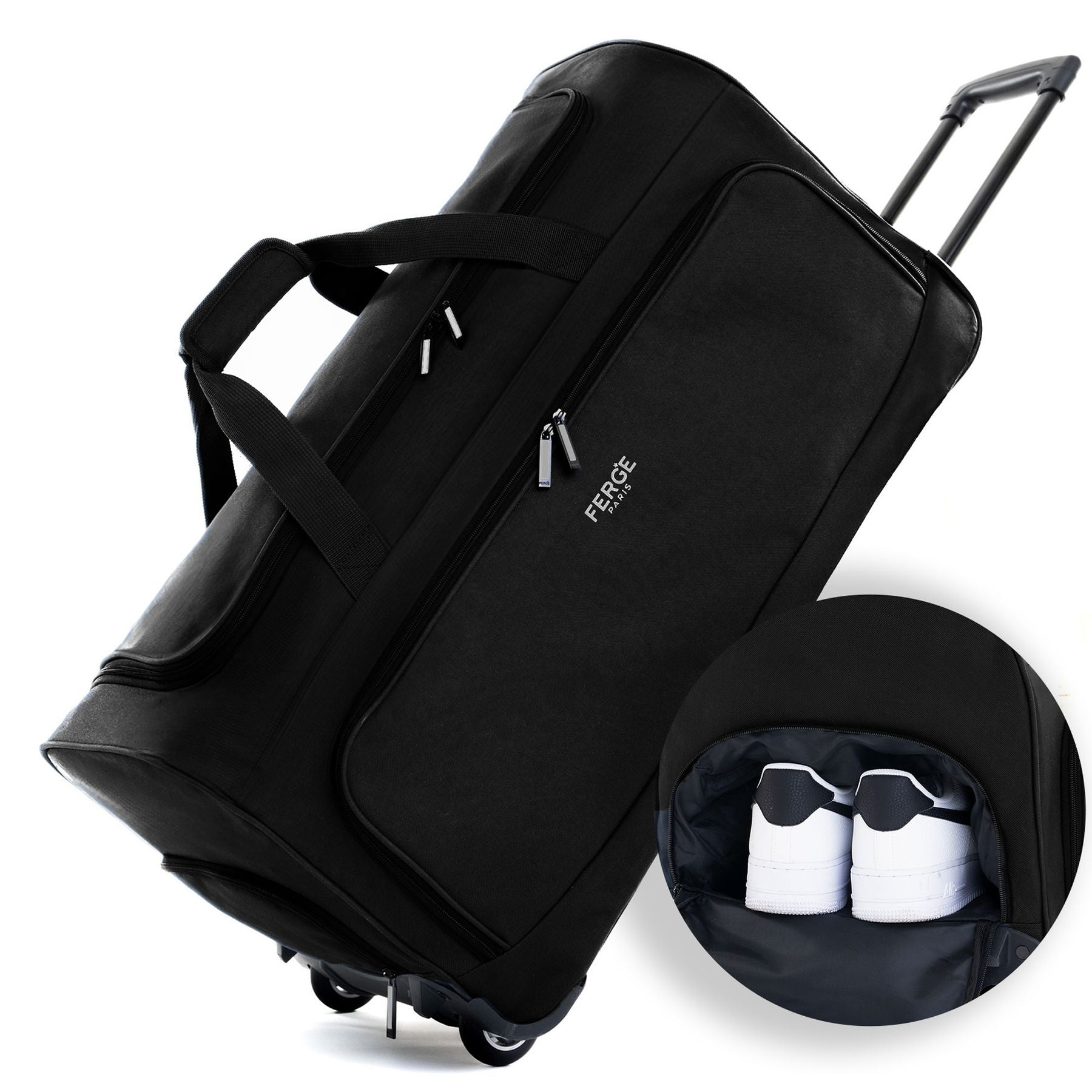 FERGÉ Reisetasche mit Schuhfach und Trolley 46959