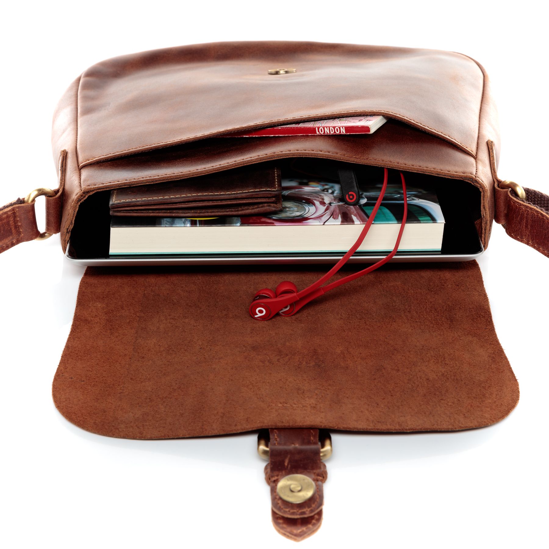 FERGÉ  Schultertasche Leder YALE braun Handtasche Leder 48318