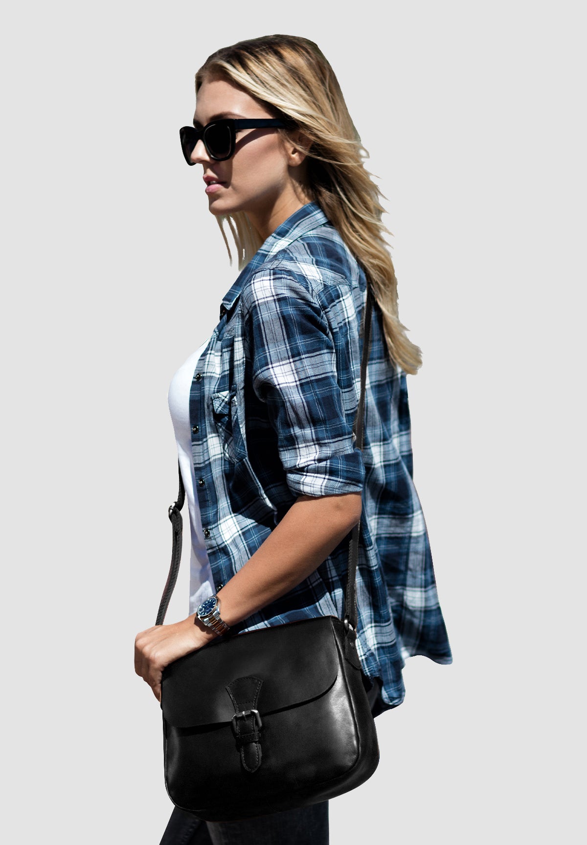 FERGÉ  Schultertasche Leder YALE braun Handtasche Leder 48337