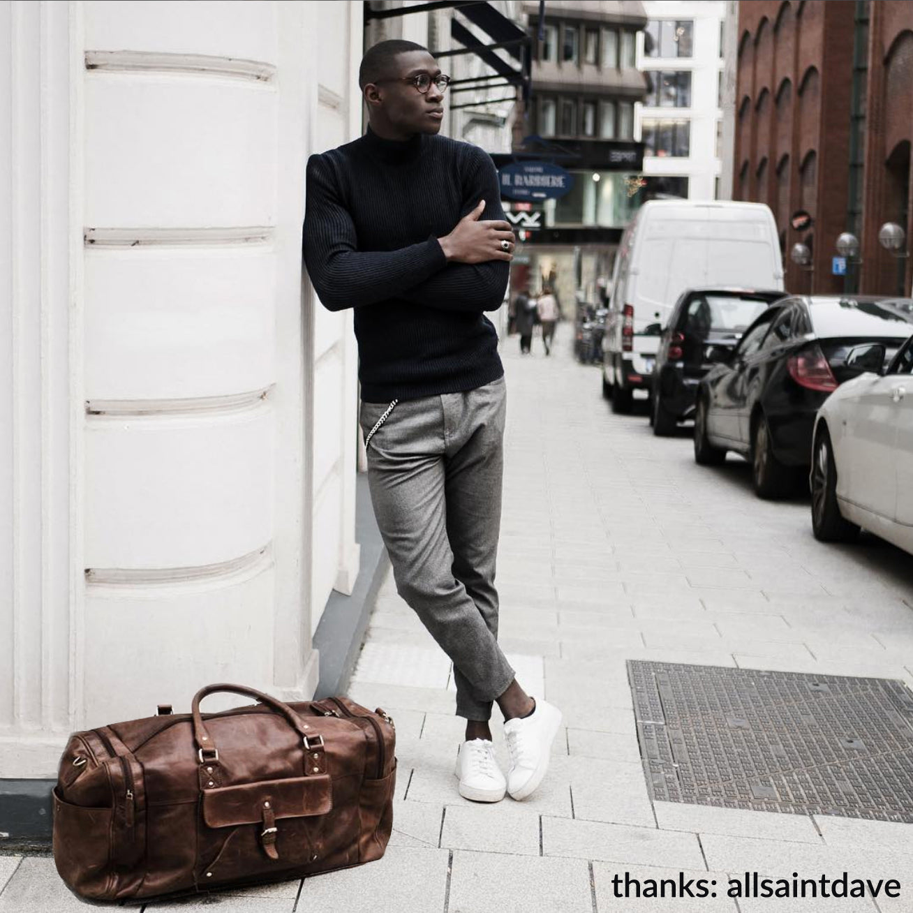 FERGÉ Weekender Leder YALE braun Sporttasche Schuhfach 48349