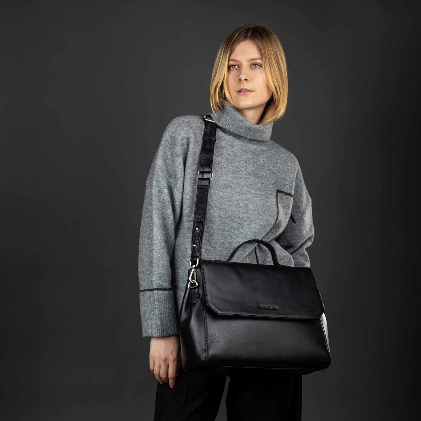 FEYNSINN BERLIN Businesstasche Leder ELLEN schwarz 44328