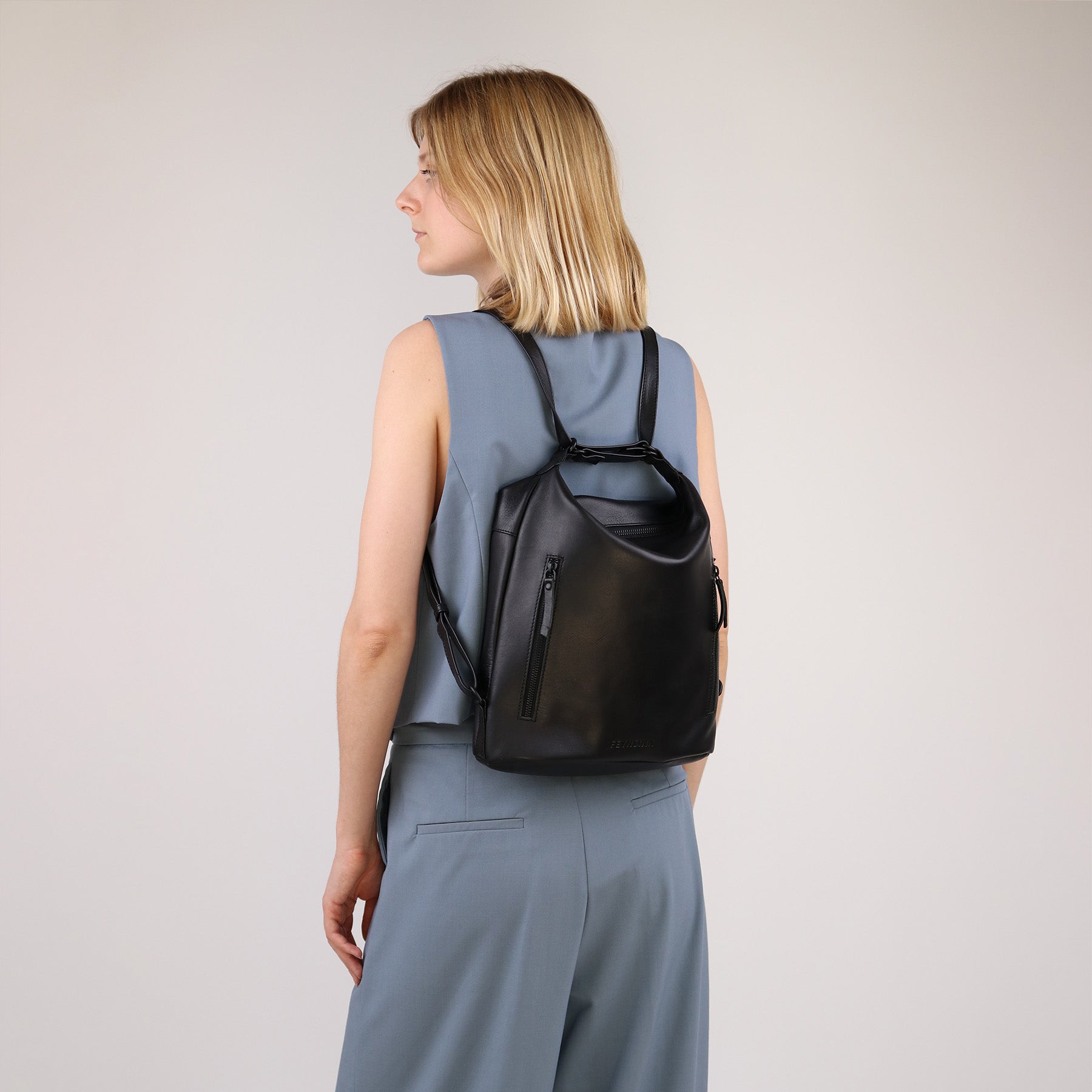 FEYNSINN BERLIN 2in1 crossbody Rucksack Leder AYA schwarz 41462