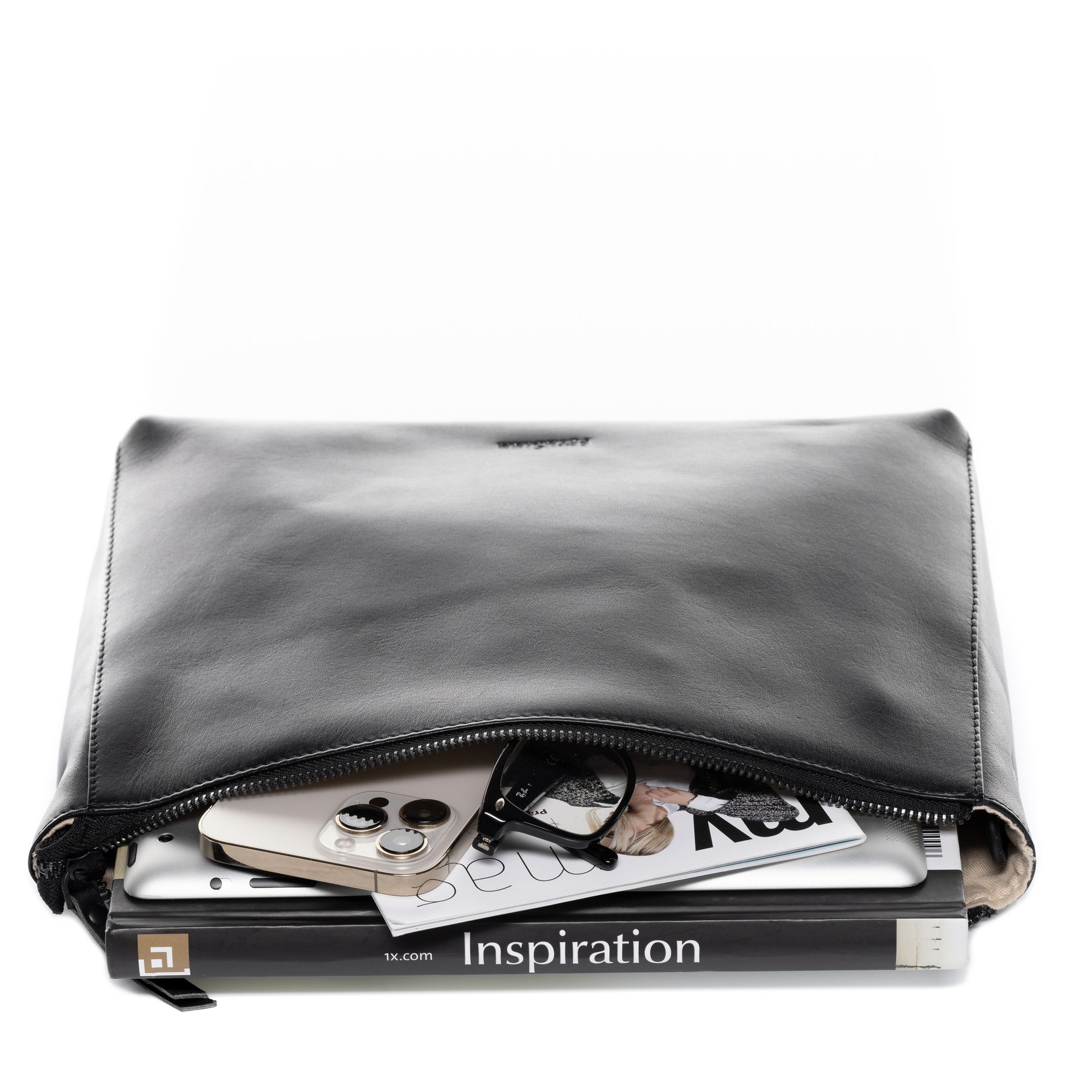 FEYNSINN BERLIN Schultertasche Leder & Clutch Leder JEMMA schwarz 36634